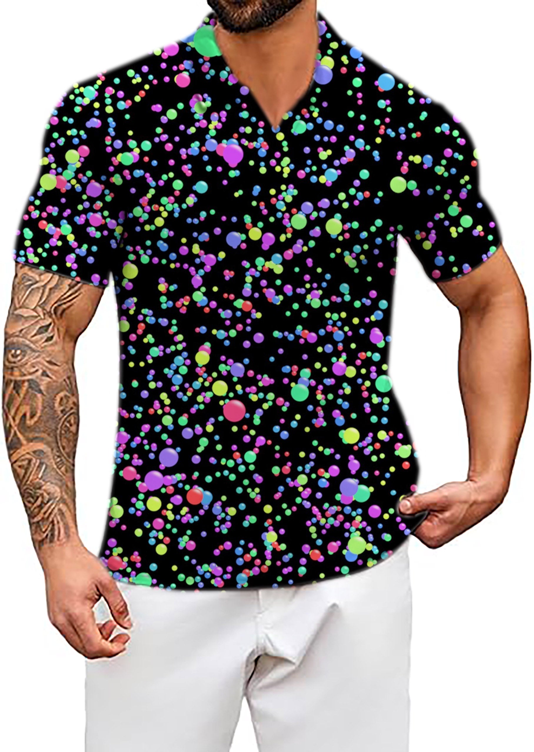 Men's Galaxies V Neck Golf Polo Shirts