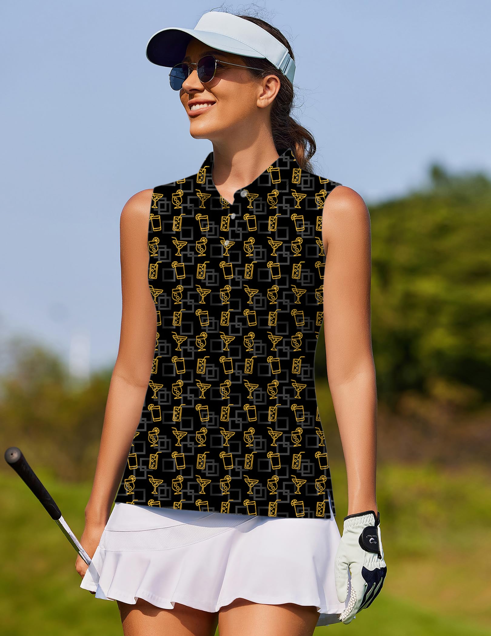 Cocktail drink Women's golf Sleeveless shirt