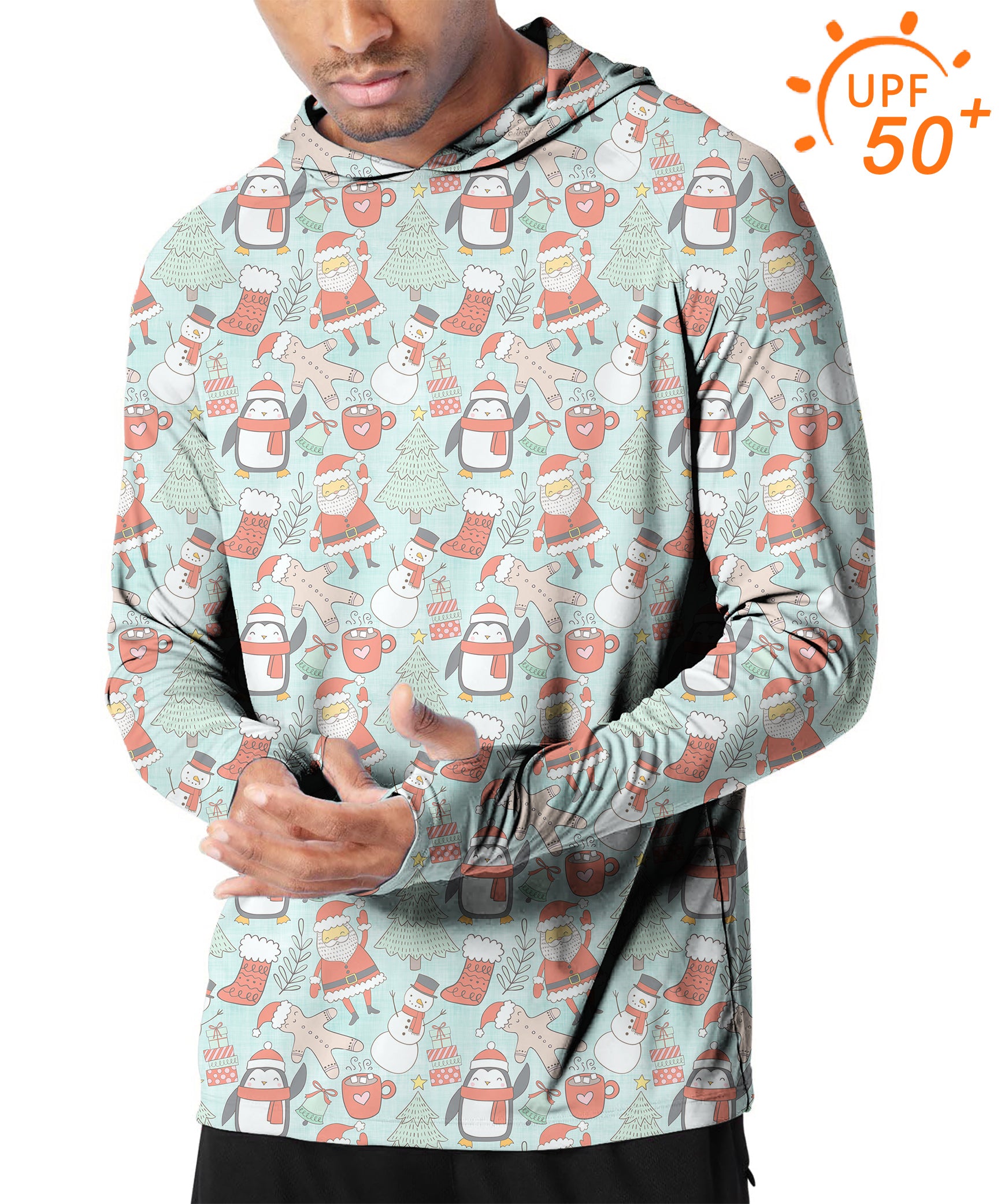 Men's Outdoor Penguin Christmas Golf Sun Protection Slim Fit  hoodies