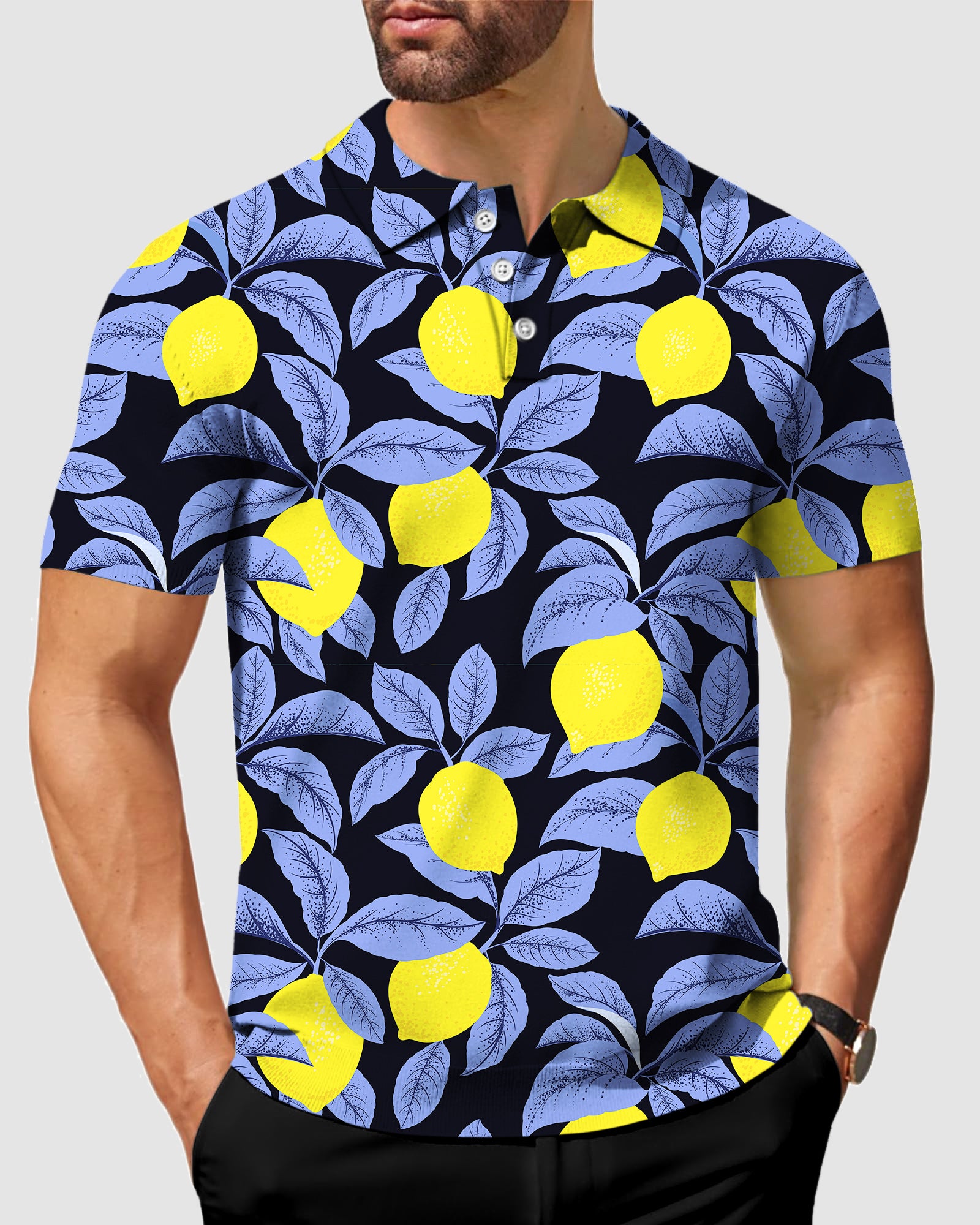 men's golf lemon polo