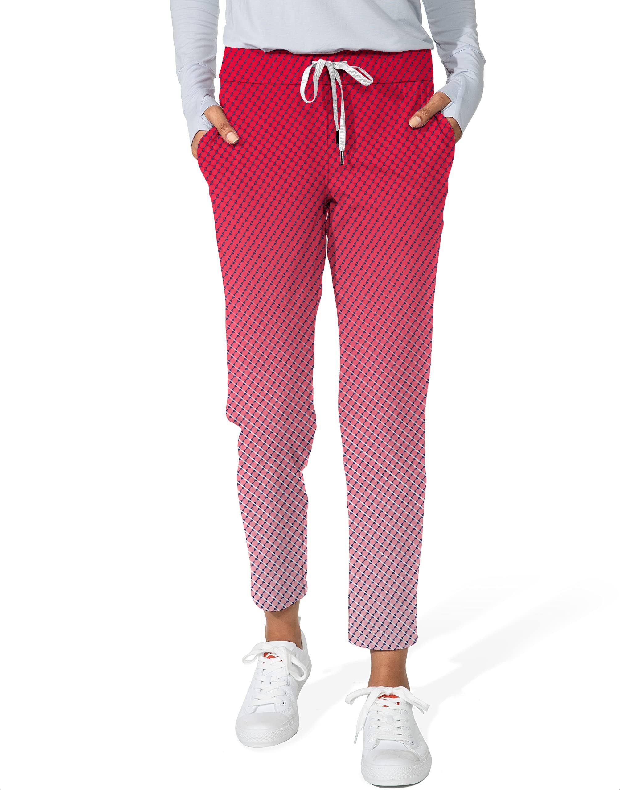 Red Gradient Women's 7/8 Stretch Ankle Golf Pants
