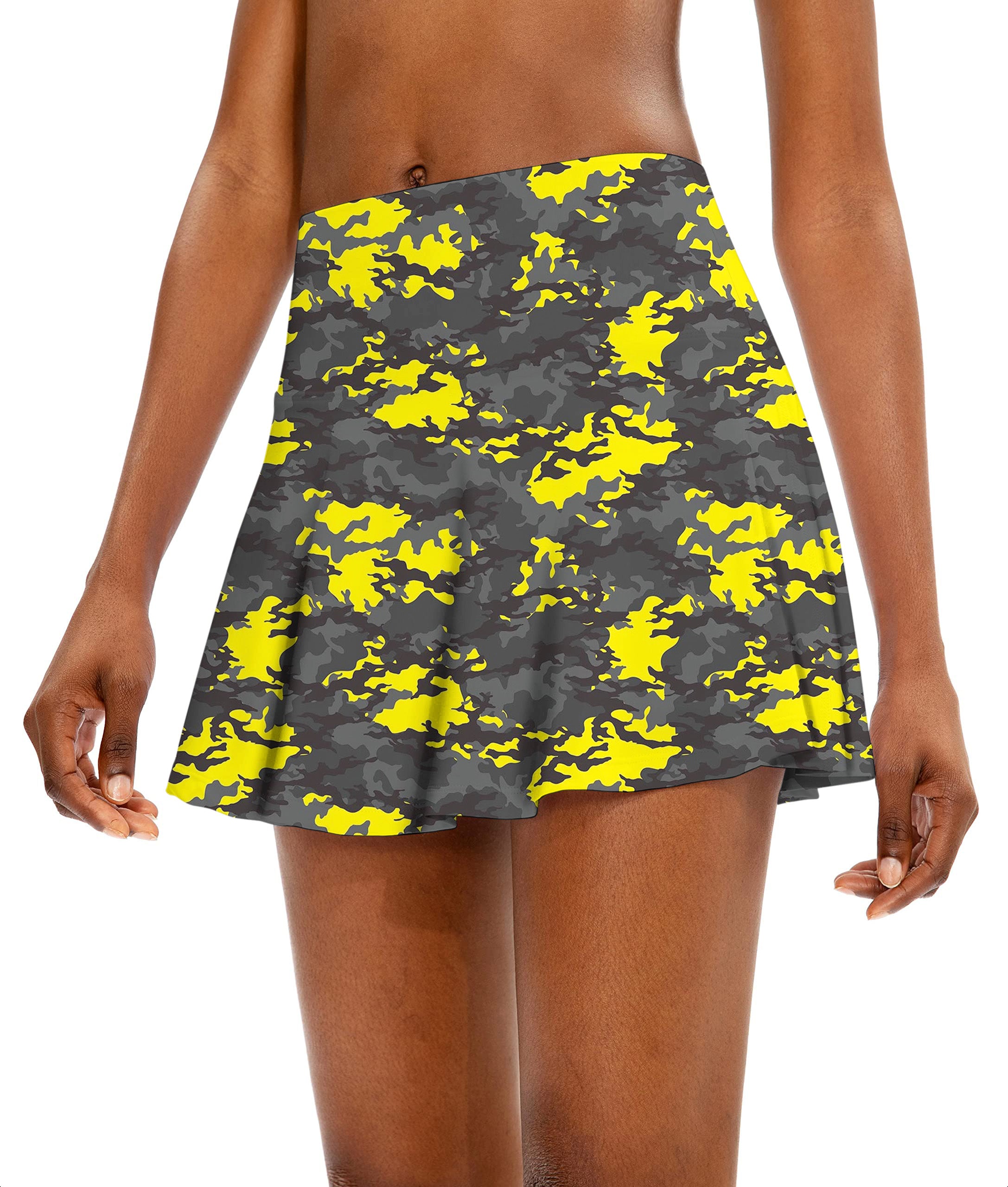 Camouflage Women's Athletic Golf Skorts Flared Skirts