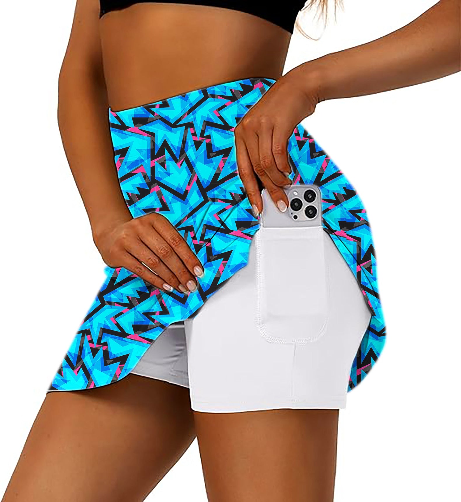 Women's Icey Blues Golf Skirts Inner Shorts Pocket