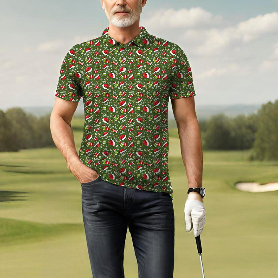 Men's Merry Christmas golf polo