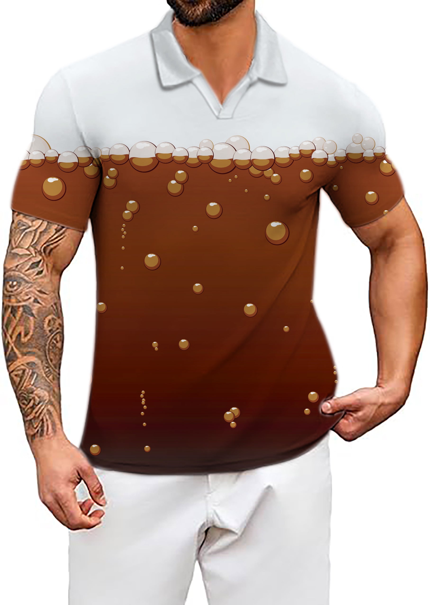 Men's Cola V Neck Golf Polo Shirts