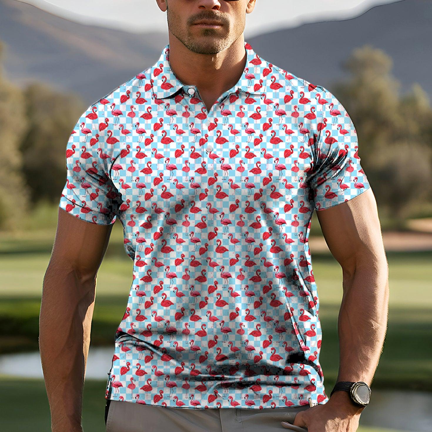 Men's Flamingo golf polo