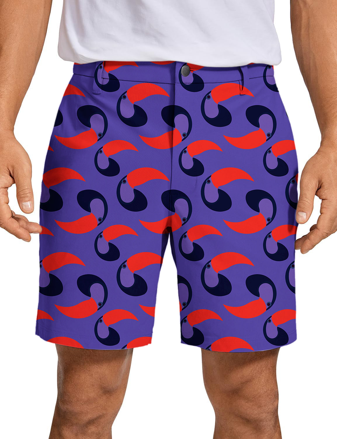 Men's purple toucan Golf Shorts