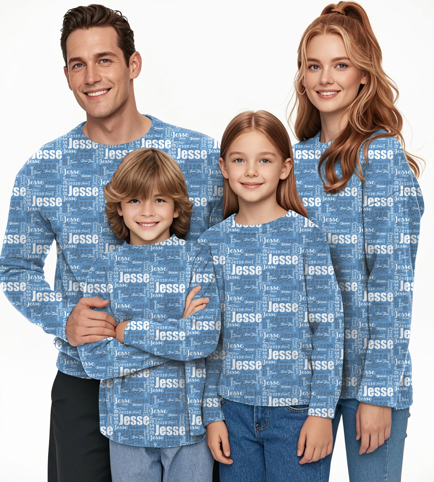 Custom name Iris Crewneck Pullover Ugly Sweater Men Women boy girl family