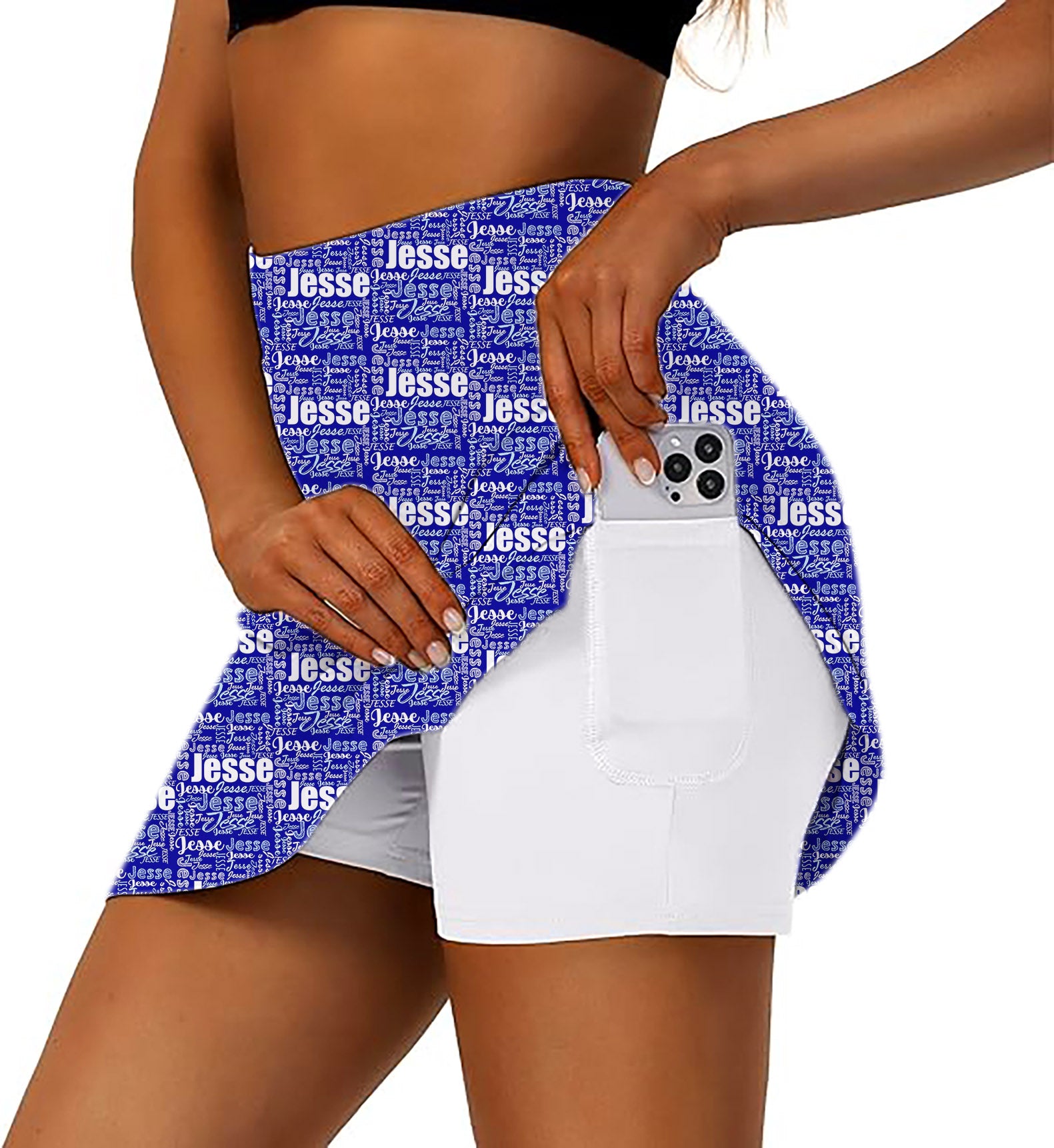 Custom name royal Women's Athletic Golf Skorts Flared Skirts
