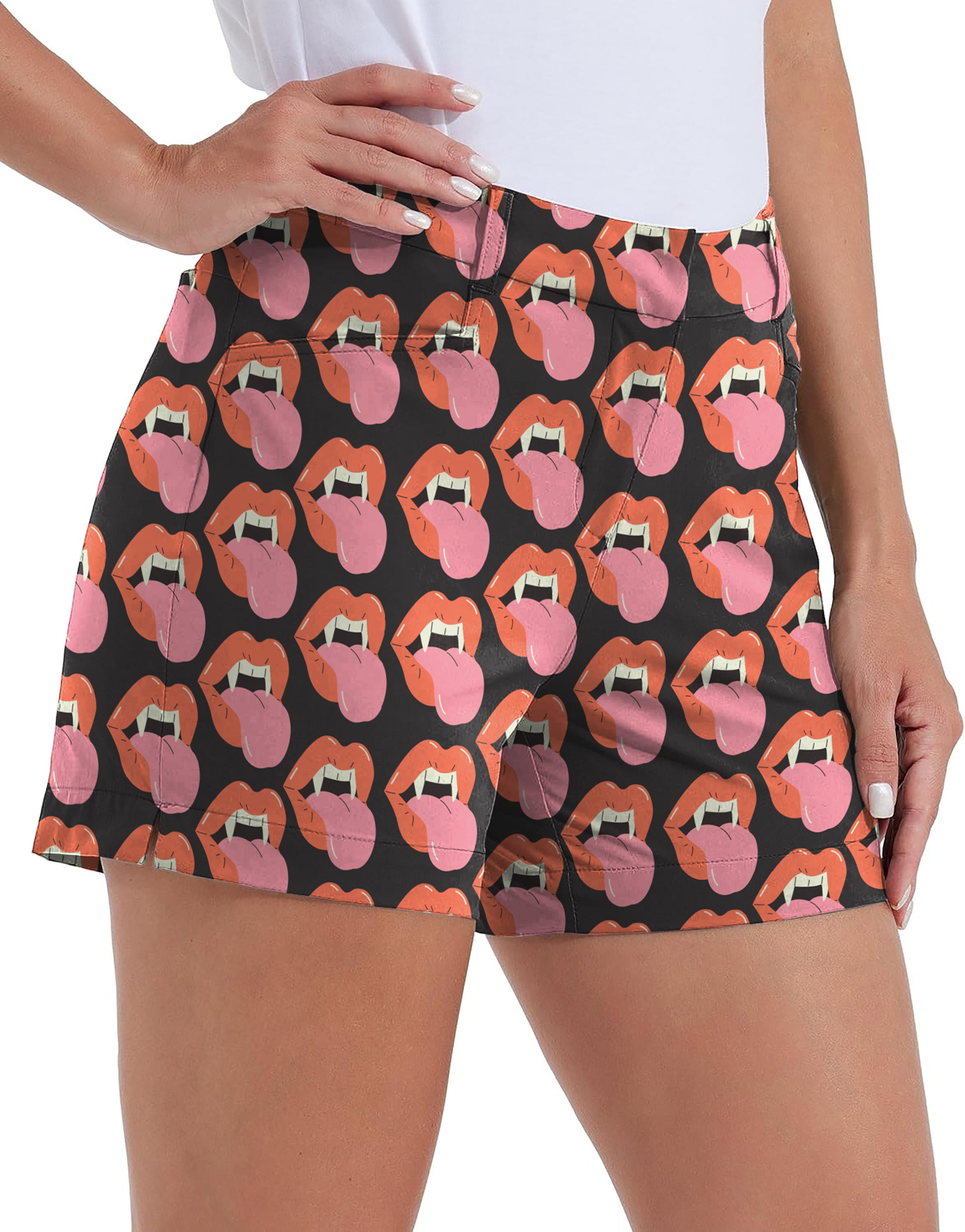 Halloween Vampire Mouth Polo Own Logo 4.5/7/10 Golf Shorts Quick-Drying Woman Outdoor Casual Shorts With Pockets Waterproof