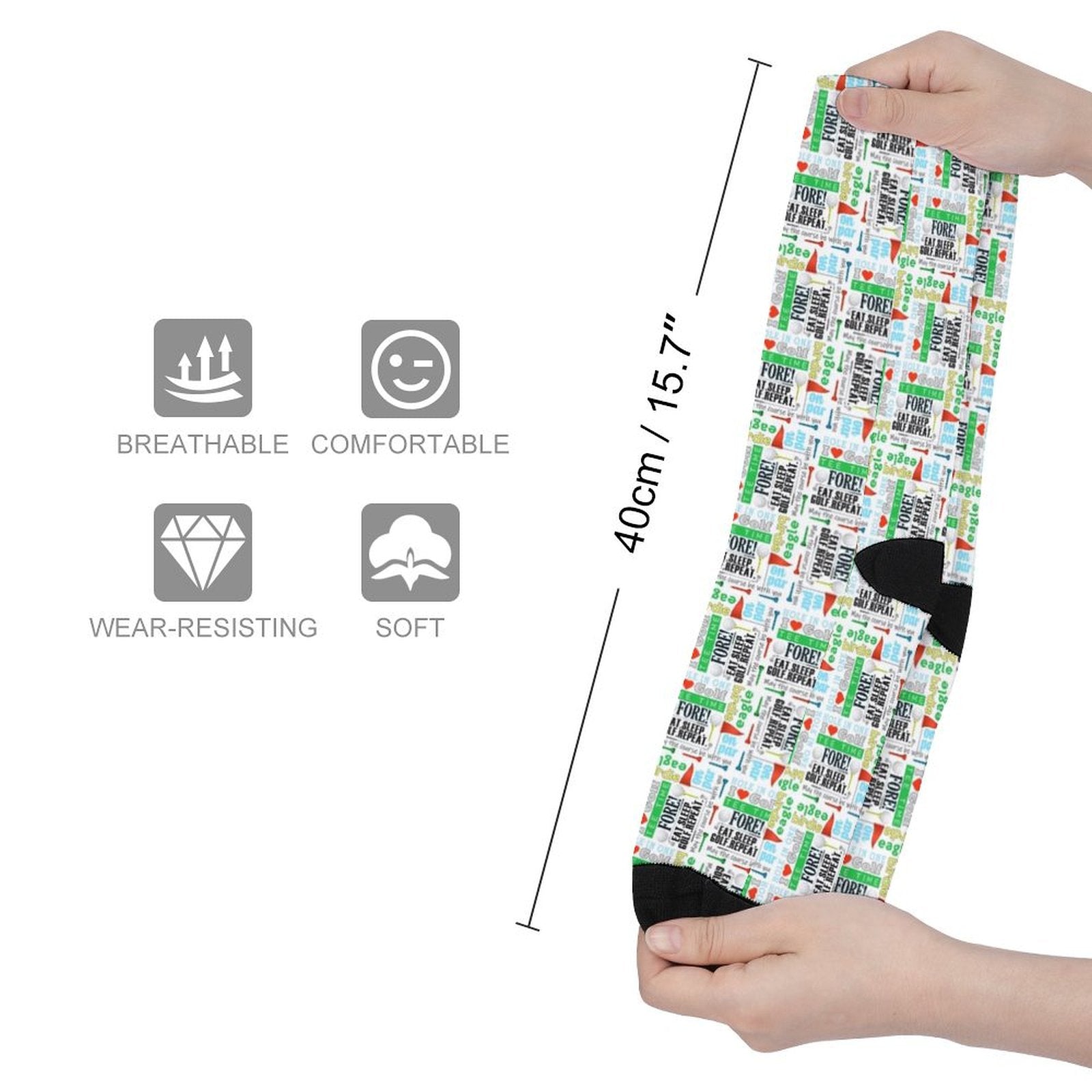 I love golf Prined socks Gifts for Men Women