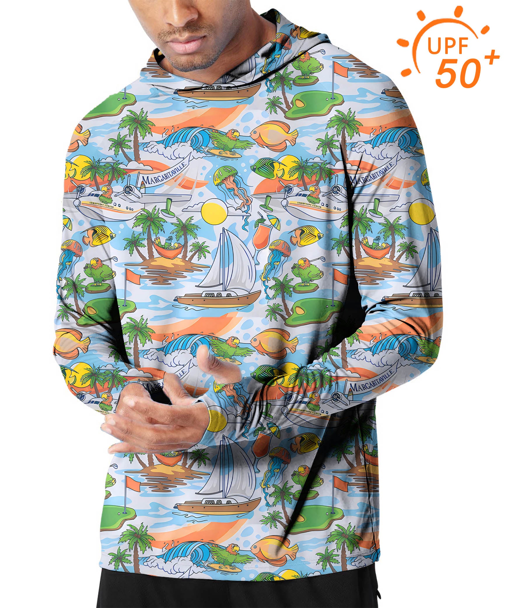 Men's Outdoor MARGARITAVILLE - PINS IN PARADISE Golf Sun Protection Sl