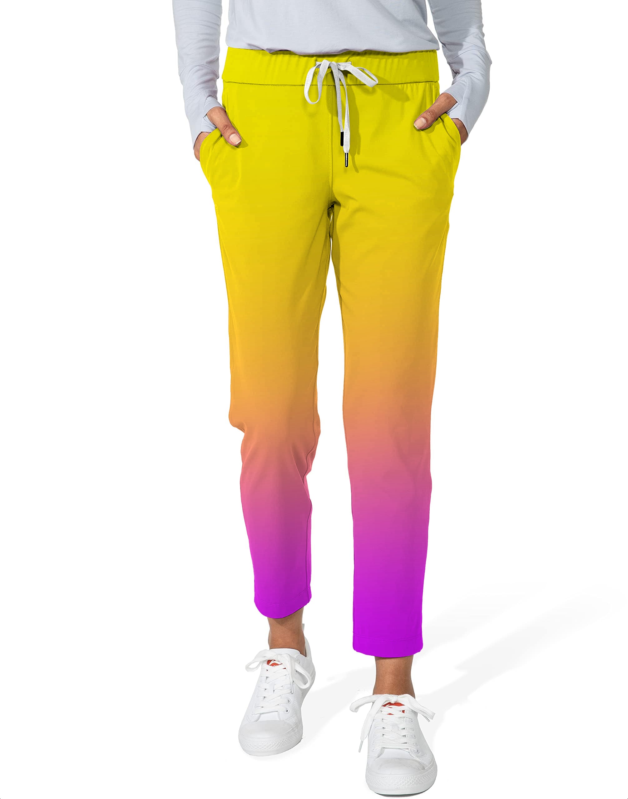 Neon Gradients-Women's 7/8 Stretch Ankle Golf Pants