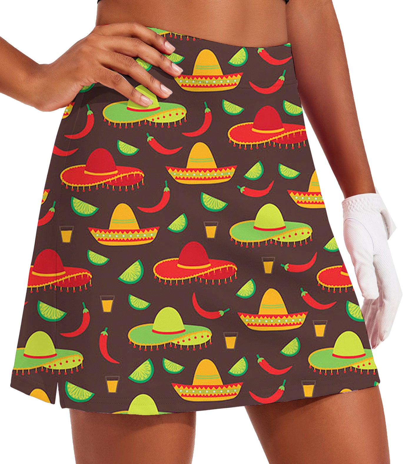 Women's cowboy hat Golf Skirts Inner Shorts Pocket