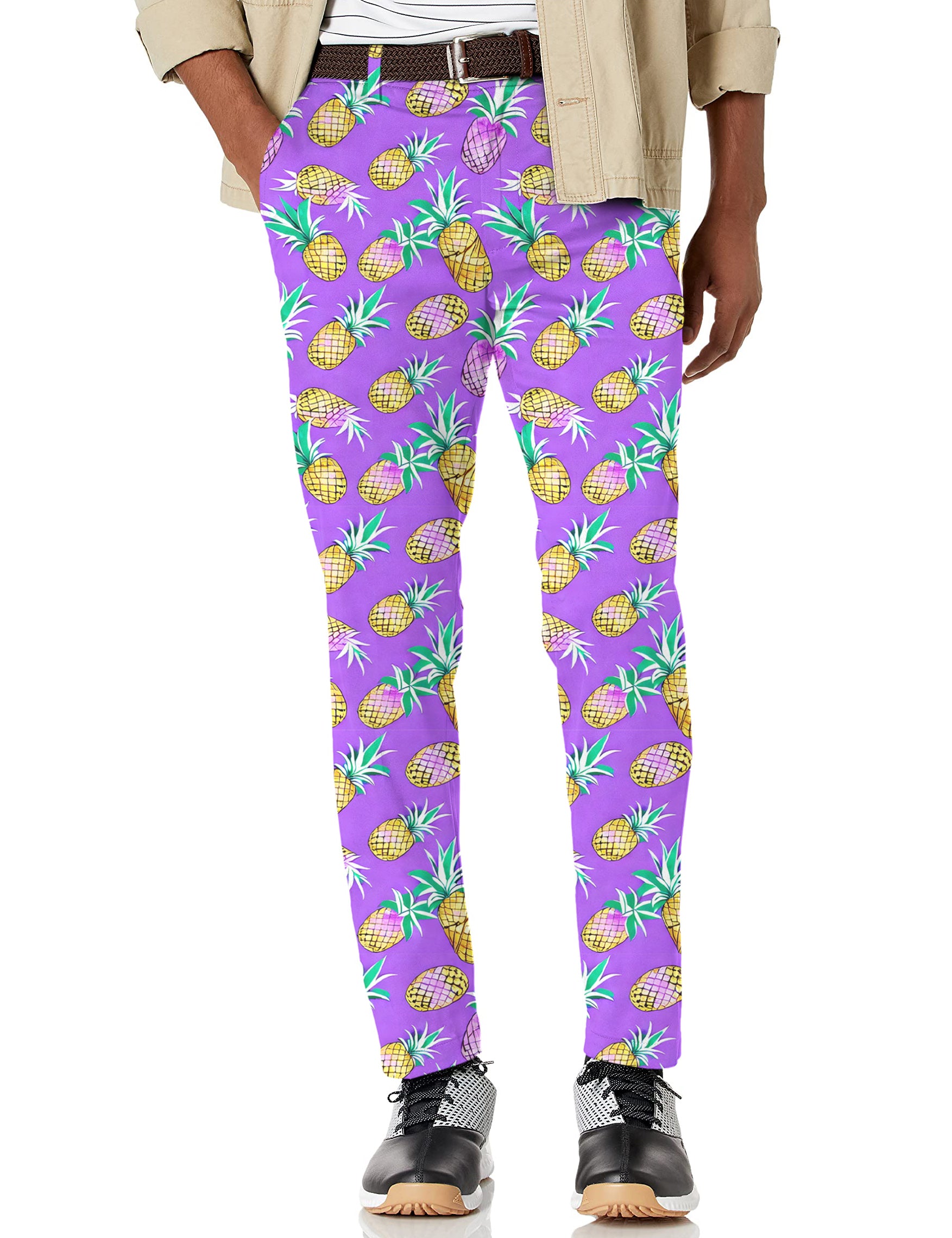 Men's Purple Pineapple Stretch Golf Pants