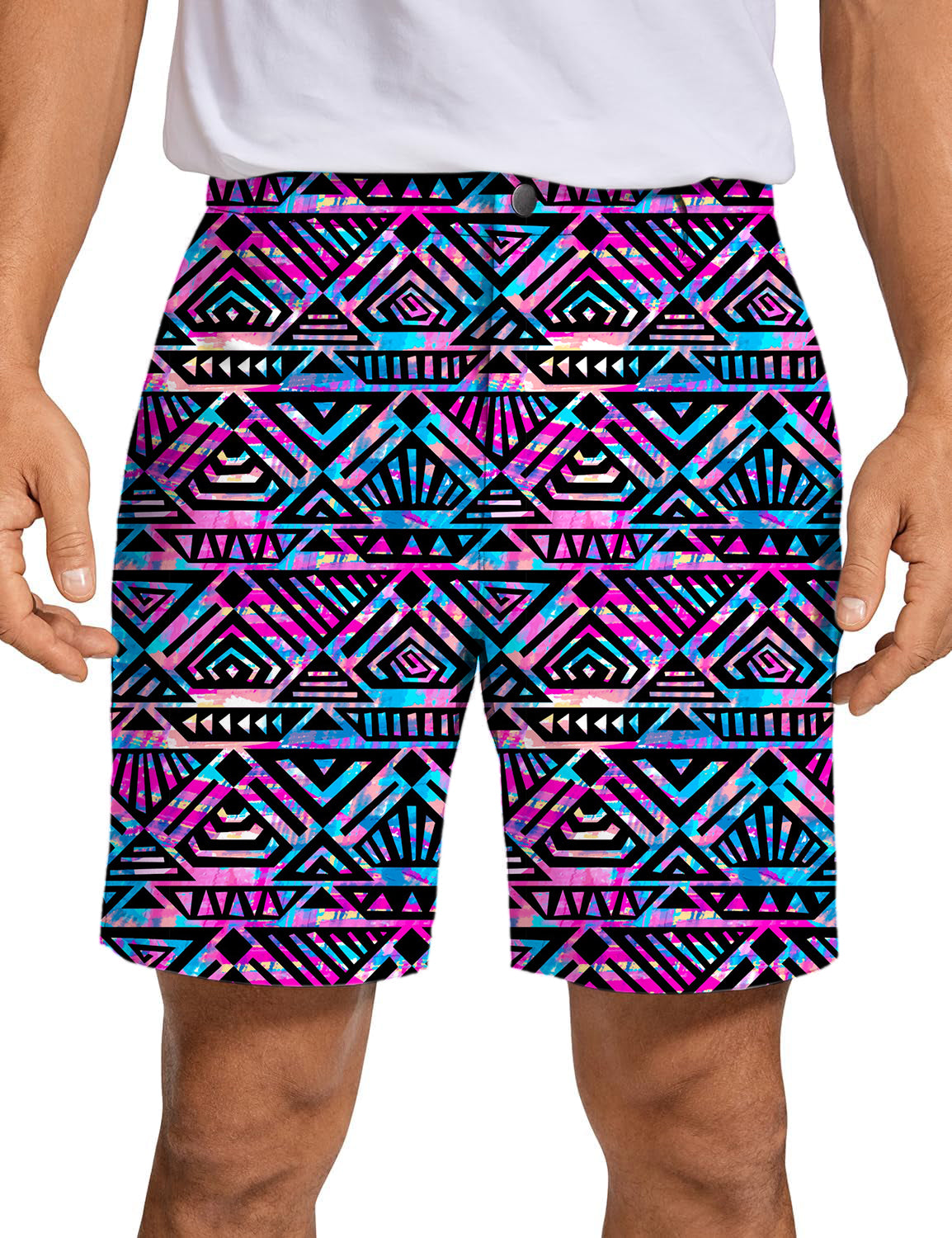 Men's Purple grid Golf Shorts