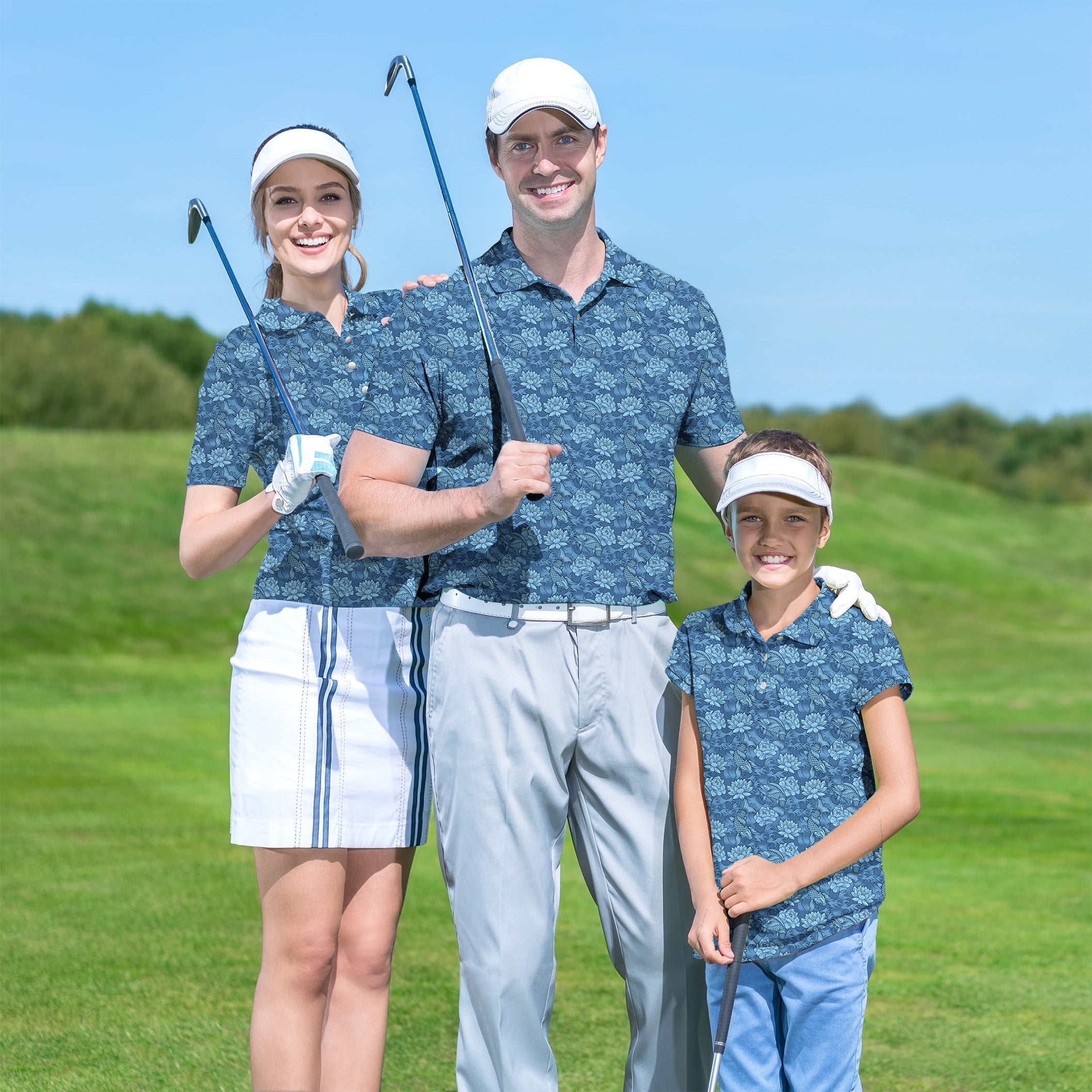 Golf Polo Family set Lotus carp