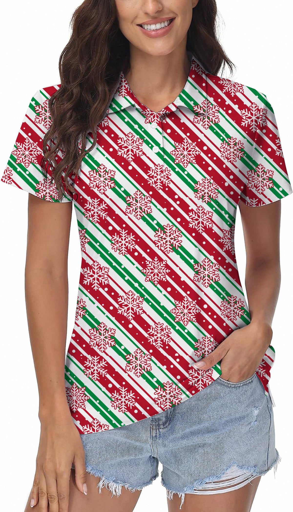 Christmas Snowflake Women's Golf Polo