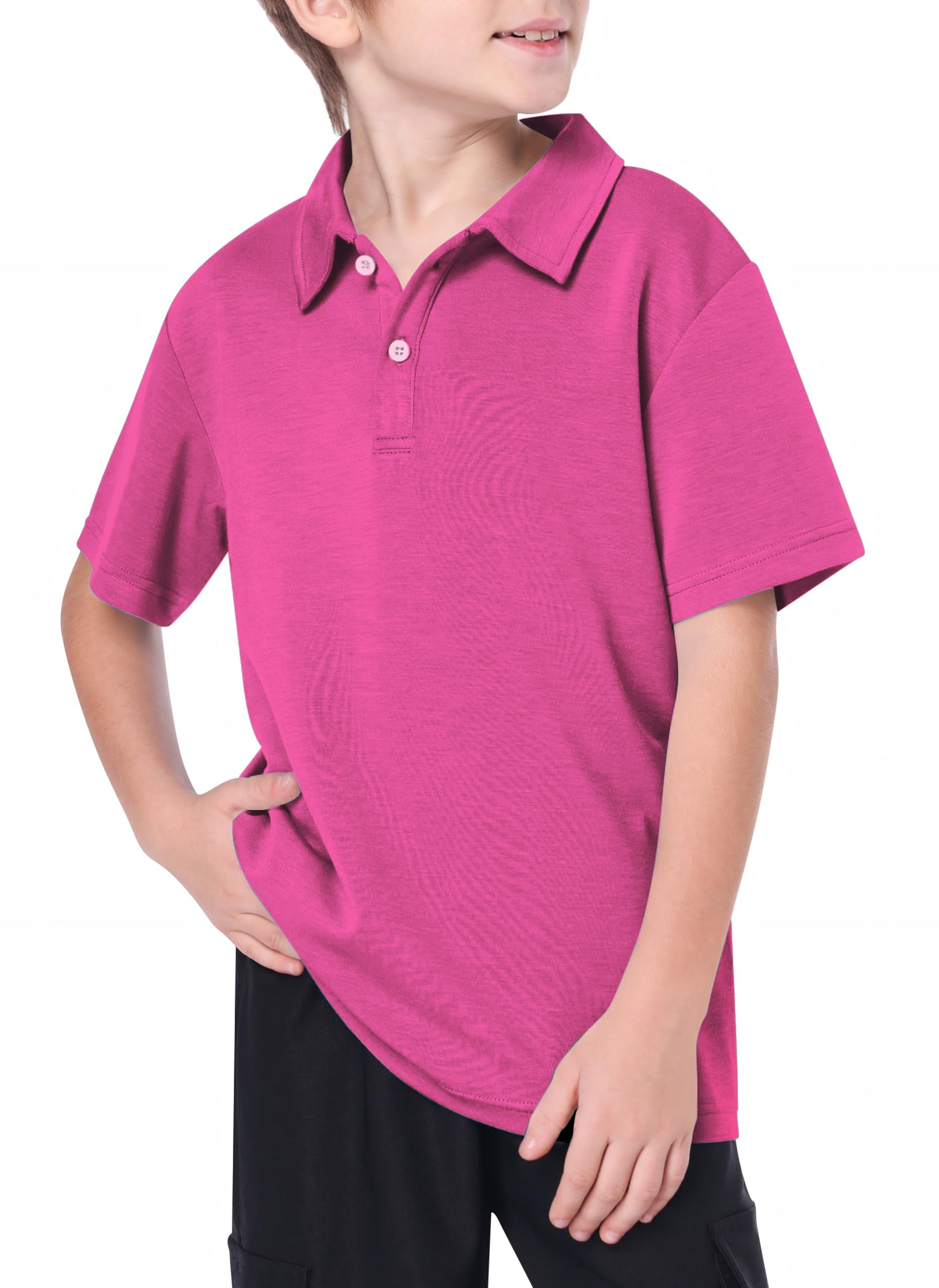 Youth pure fuchsia Golf Polo