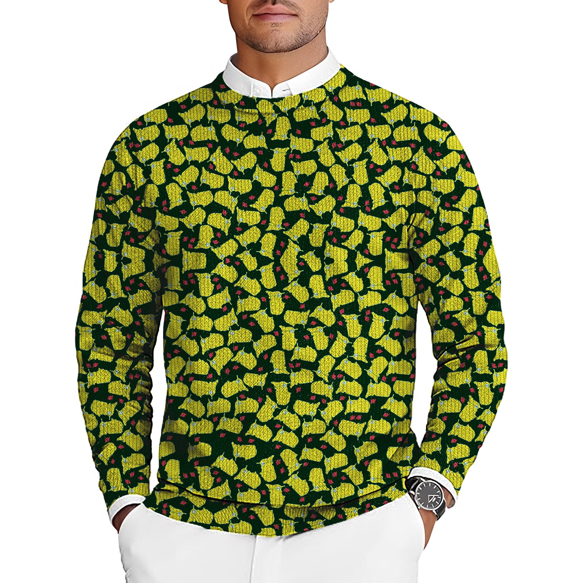 Augusta Men's Golf Crewneck Pullover Sweaters Ugly Sweater