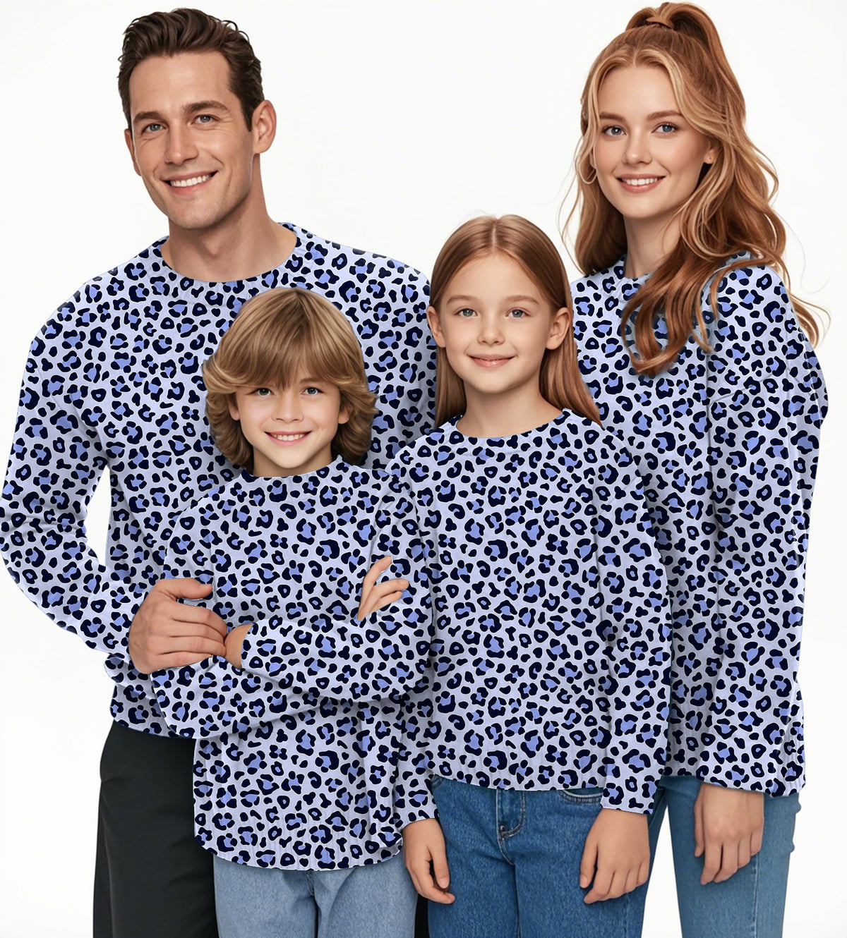 purple leopard print Crewneck Pullover Ugly Sweater Men Women boy girl family
