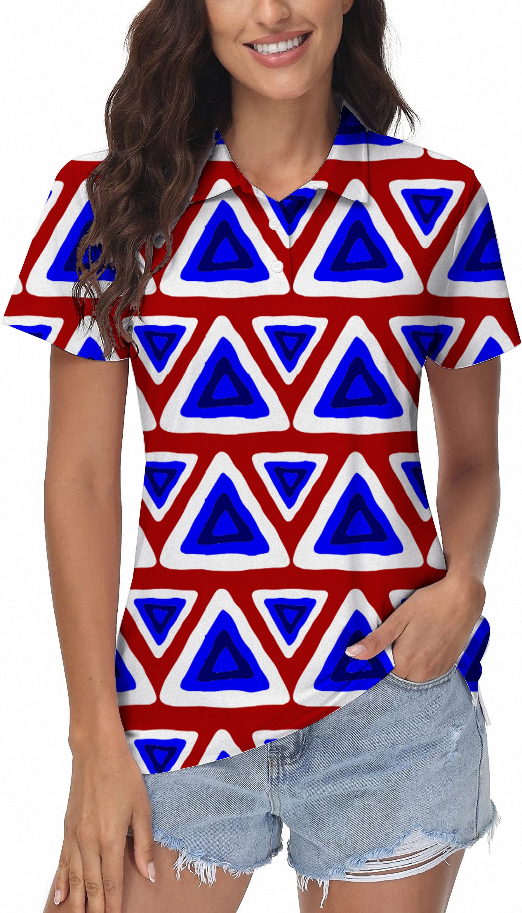 Triangle tribal Women's Golf Polo
