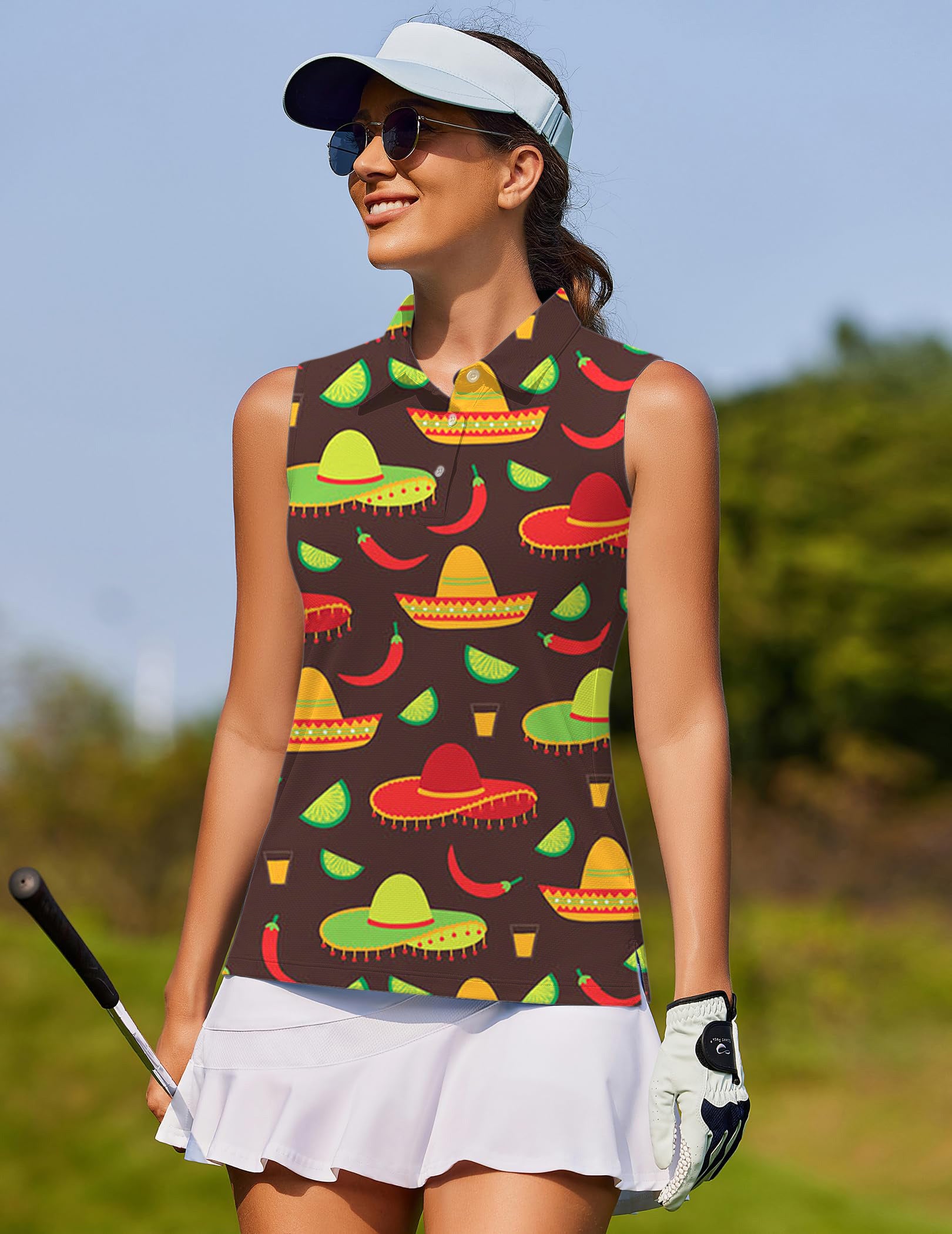 cowboy hat-Women's golf Sleeveless shirt