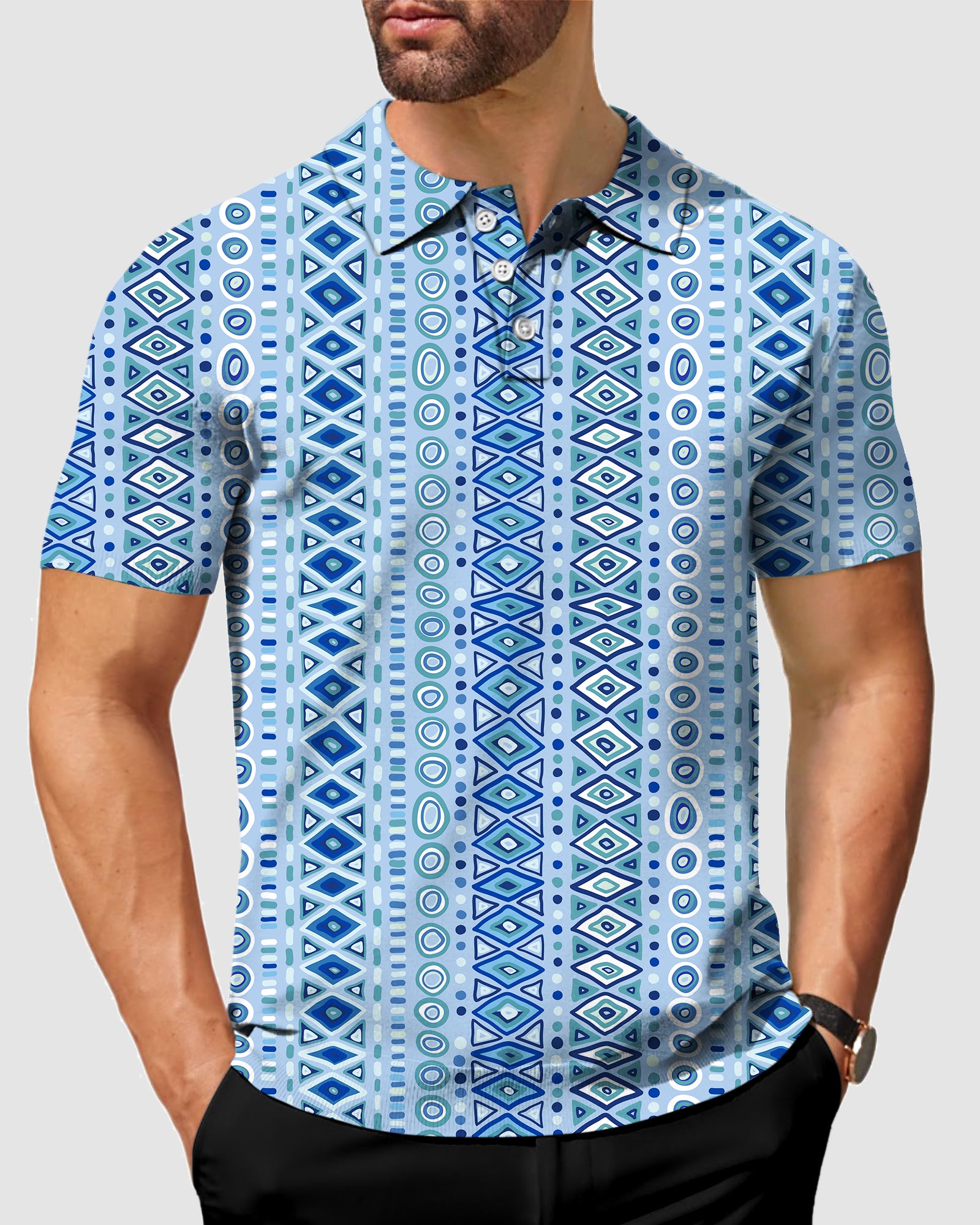 Men's Geometric Triba golf polo