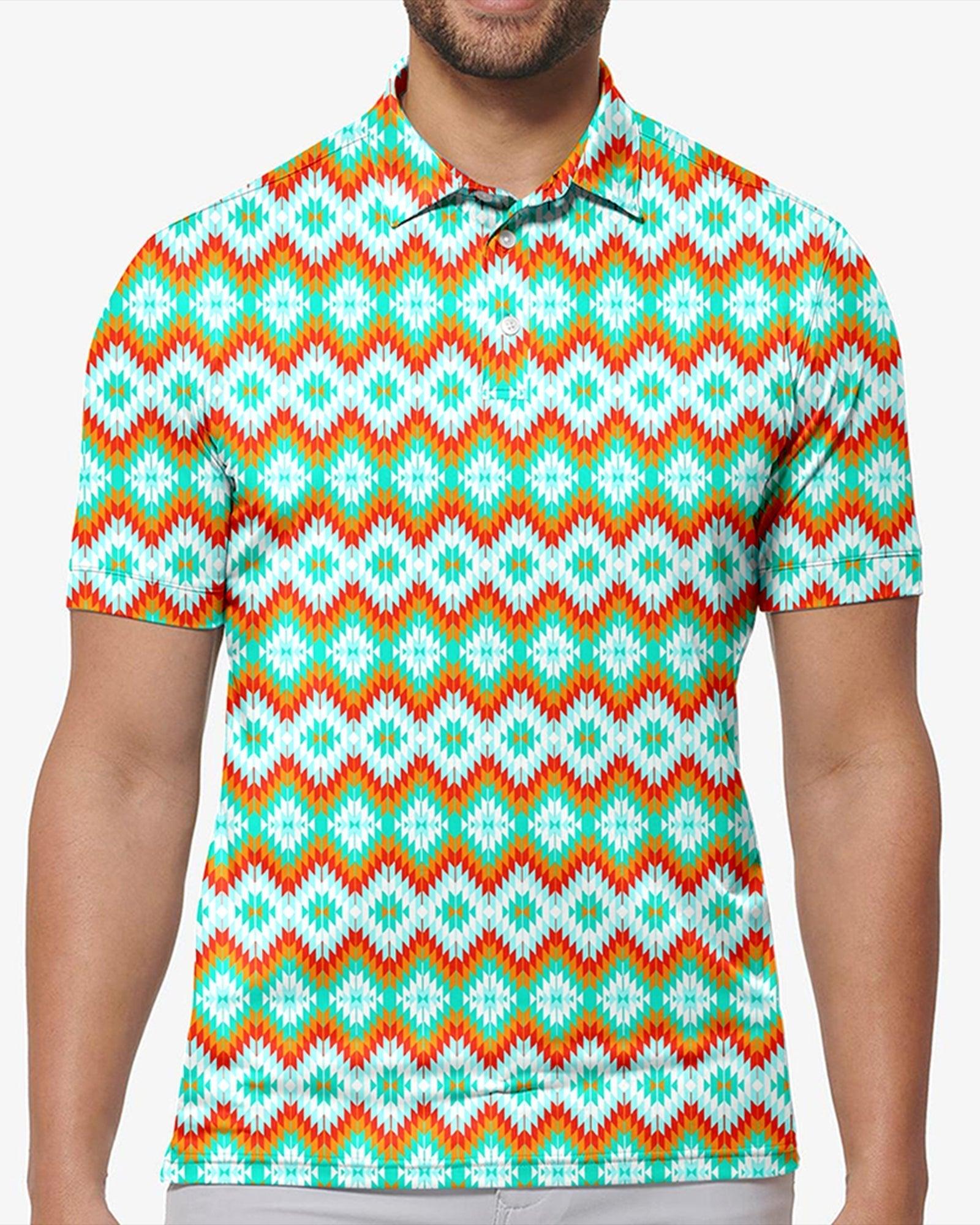 Men's Aztec Summer Contrast Stitching golf polo