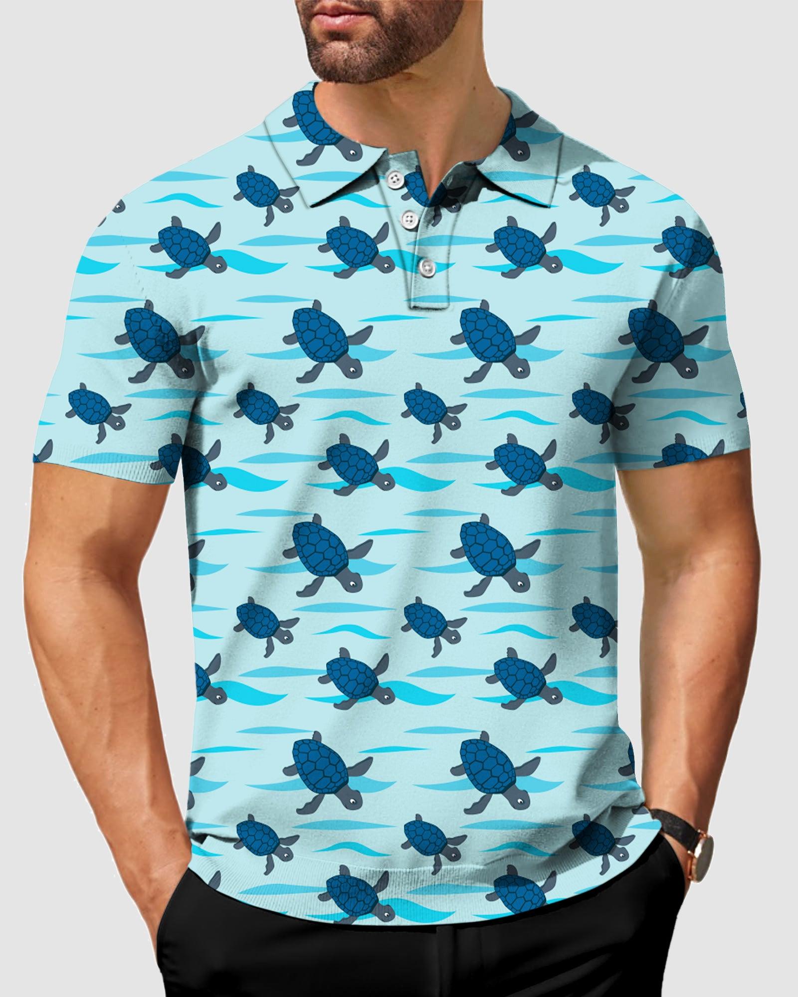 Men's Cute Turtle golf polo