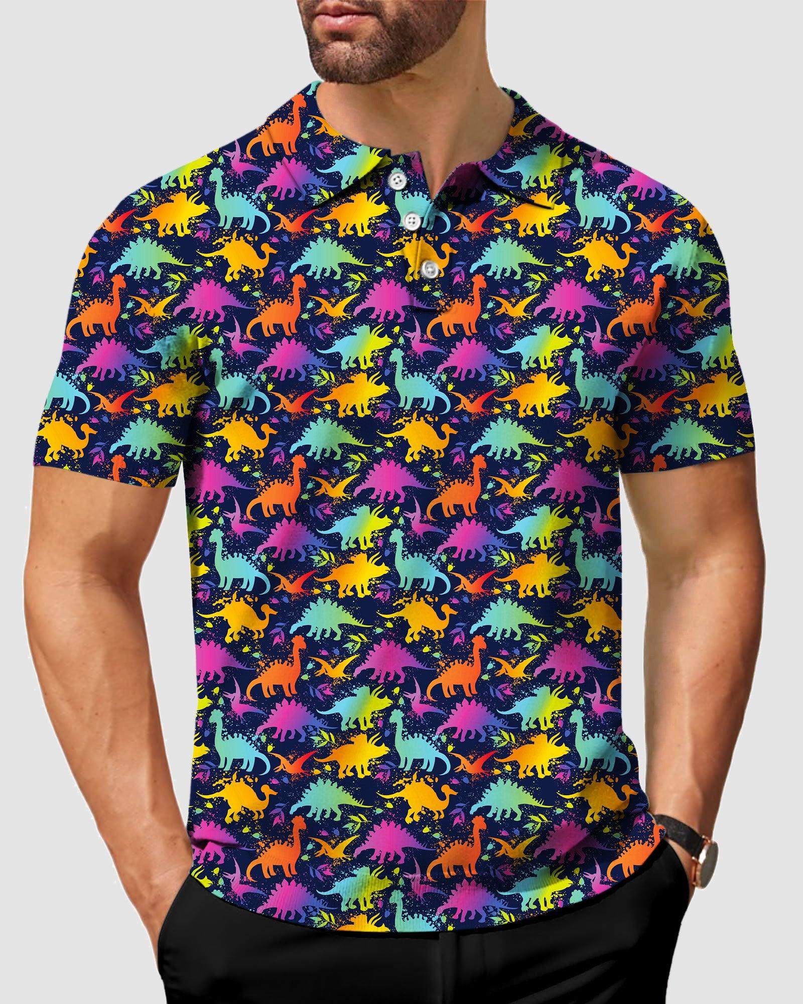 Dinosaur Party Men's golf polo