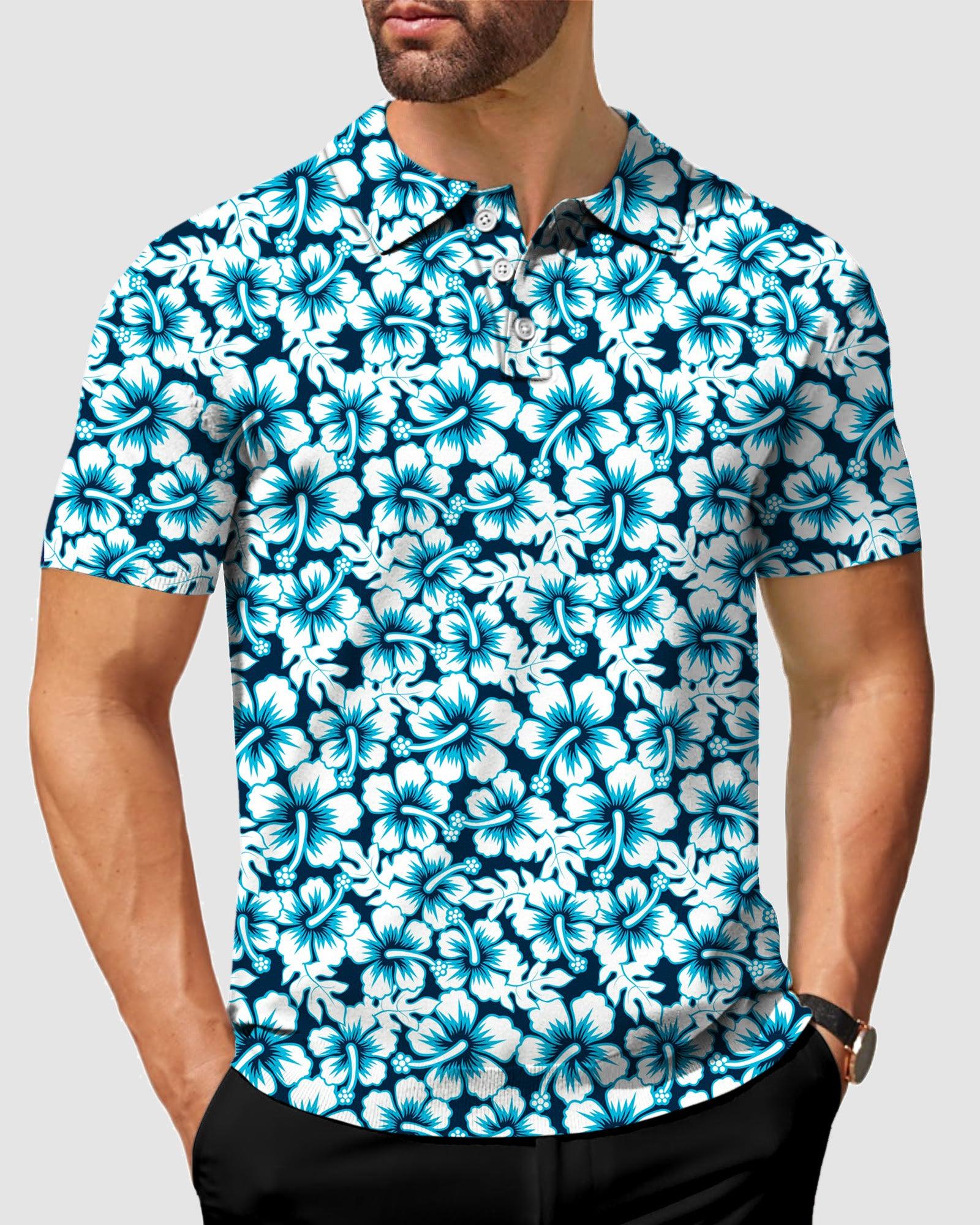 Men's Hawaiian Hibiscus golf polo