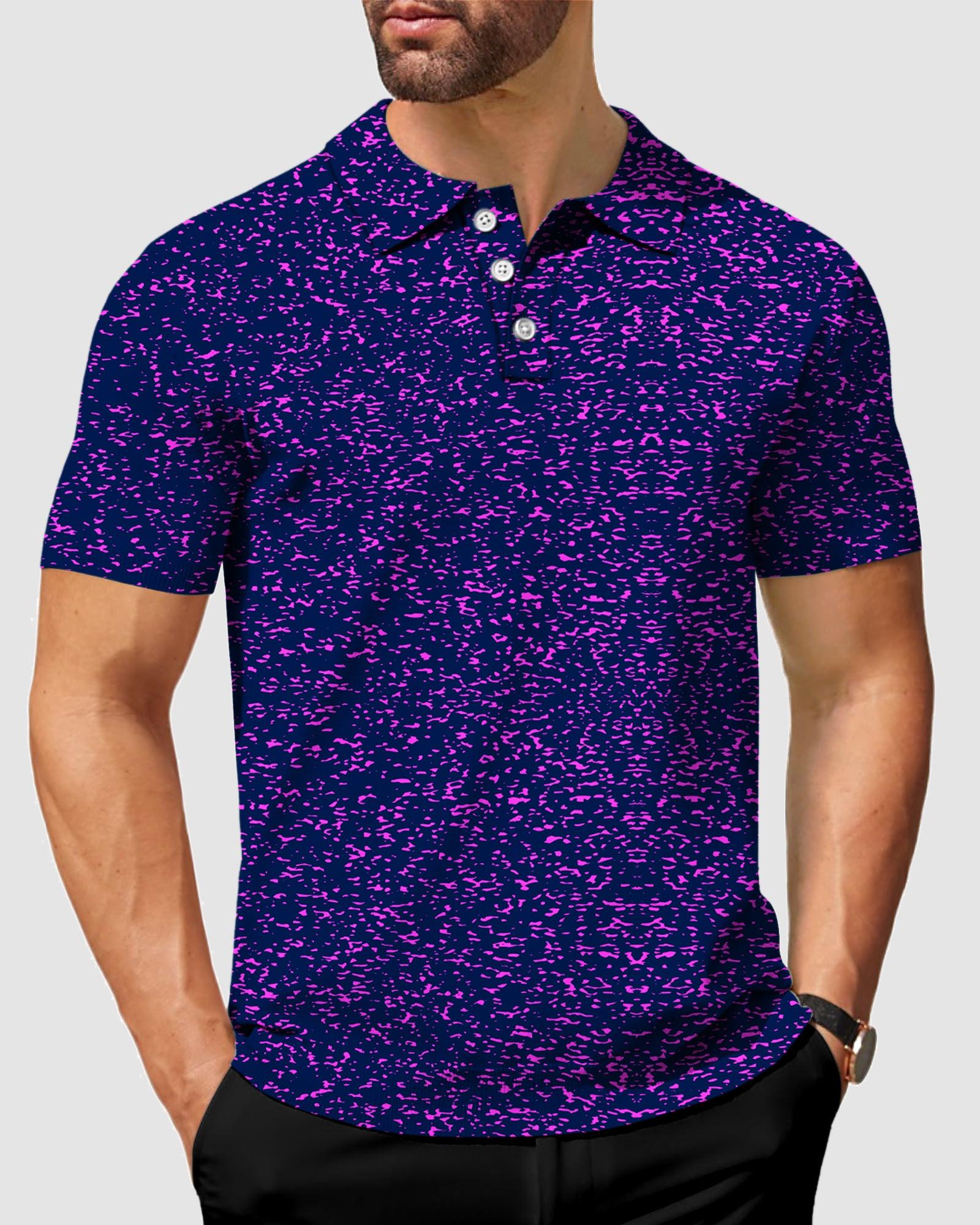 Men's Purple spots golf polo