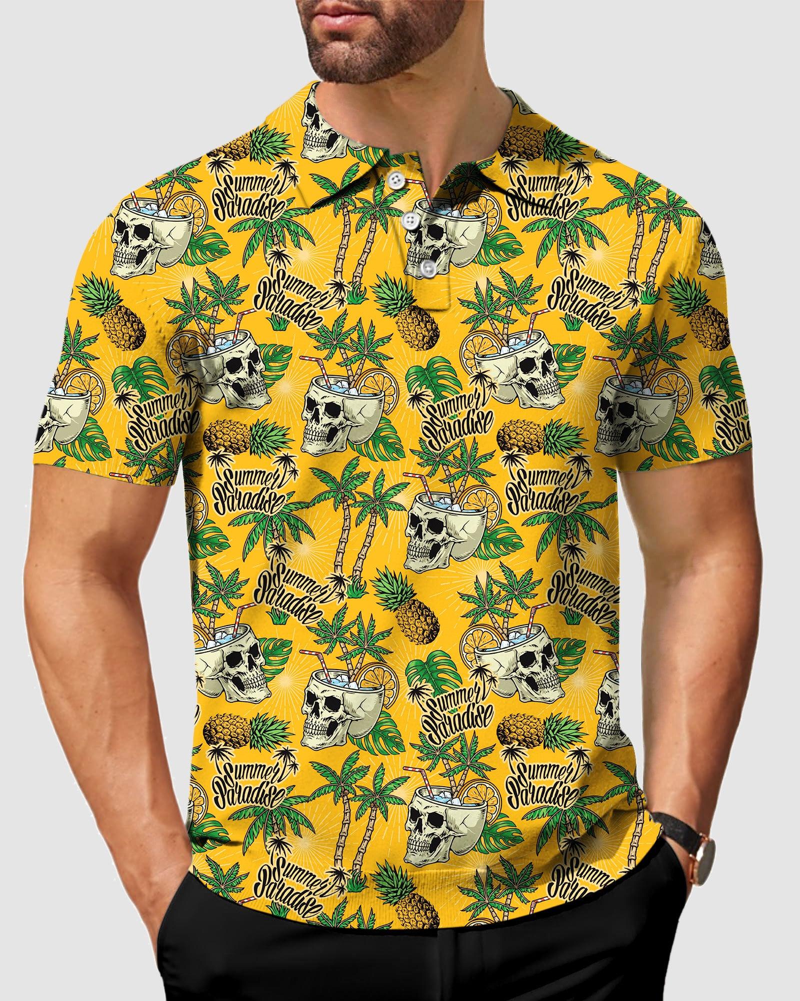 Men's golf polo Skull Mexican Style