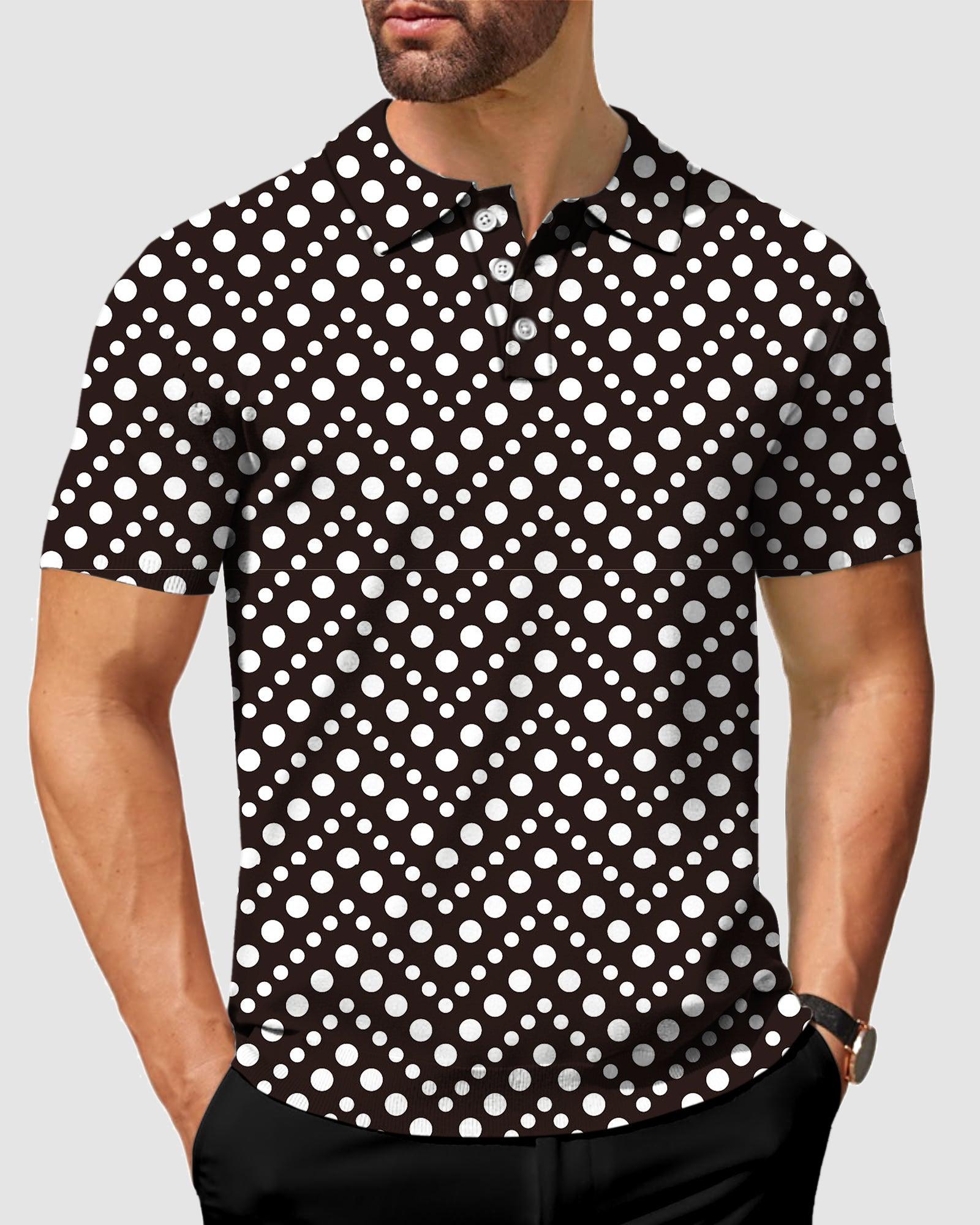 Men's golf polo Black and white space