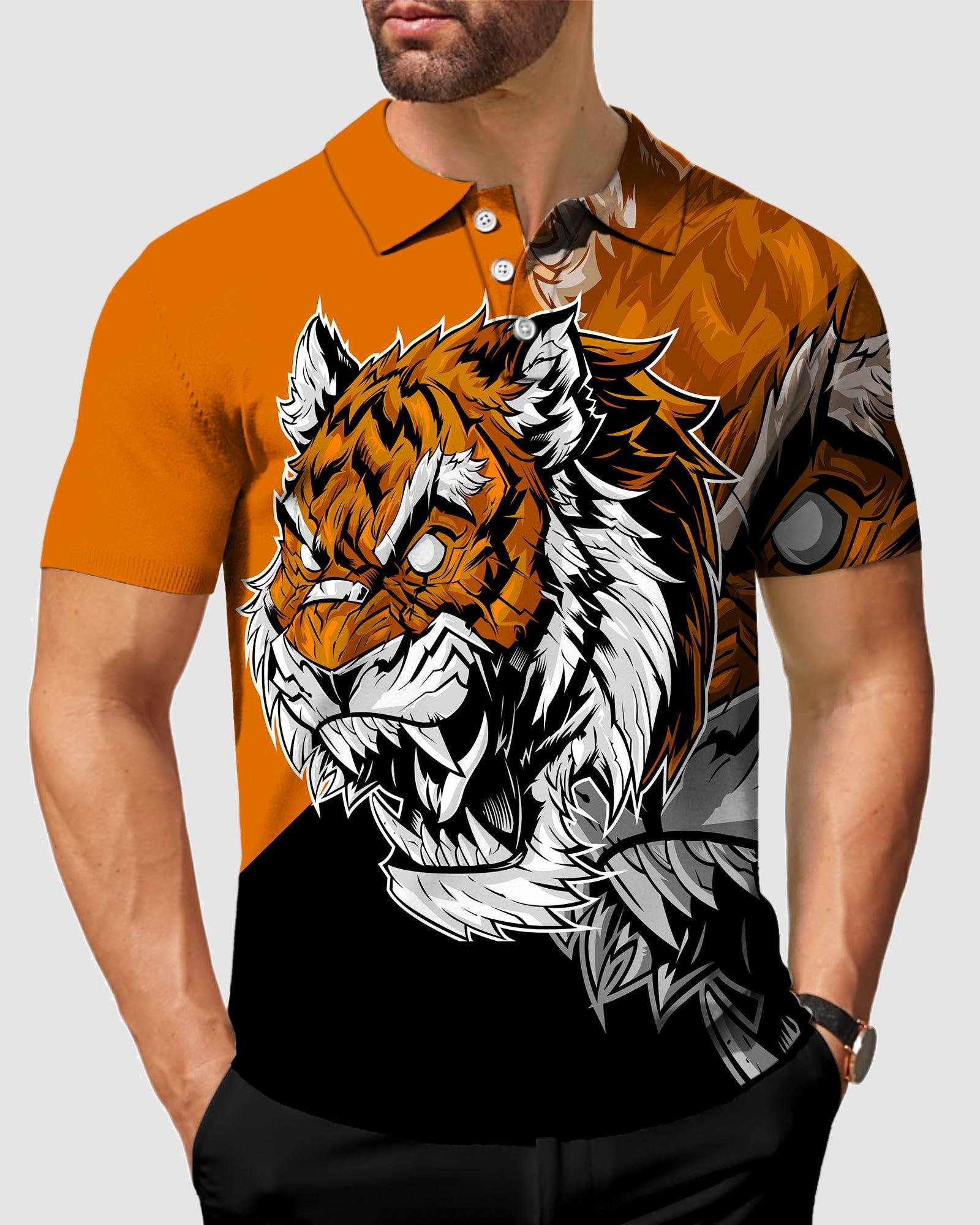 Men's golf polo tiger shirt