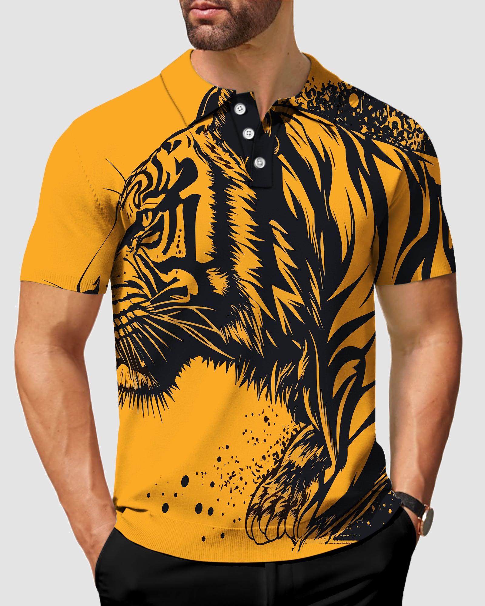 Men's golf polo tiger shirt