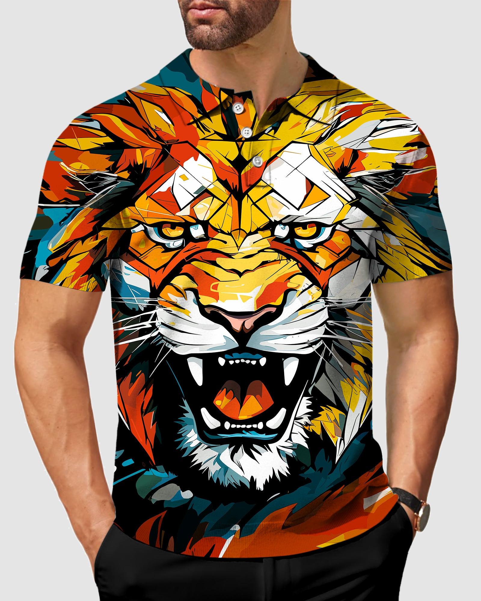 Men's golf polo tiger shirt