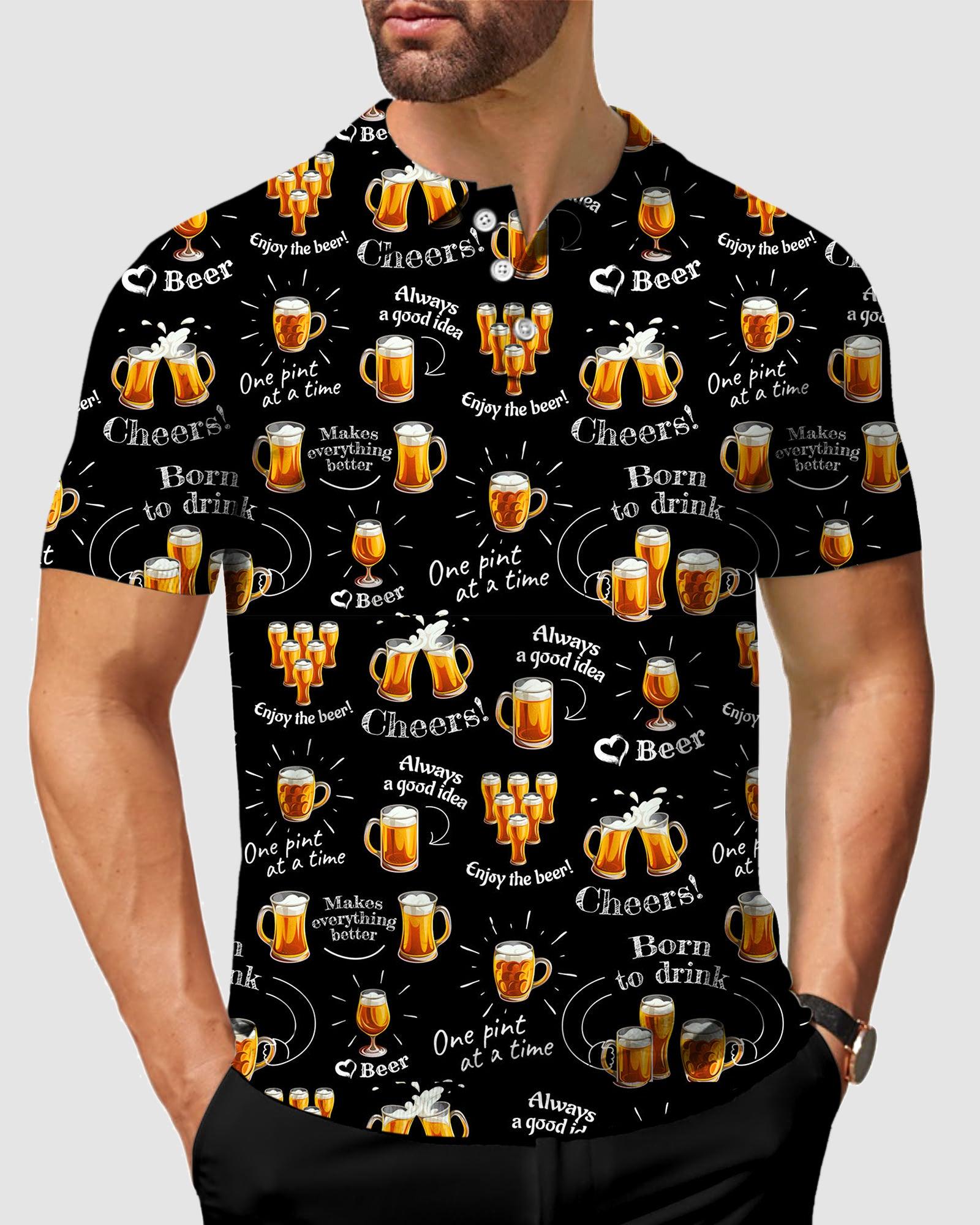 Men's golf cheer beer polo