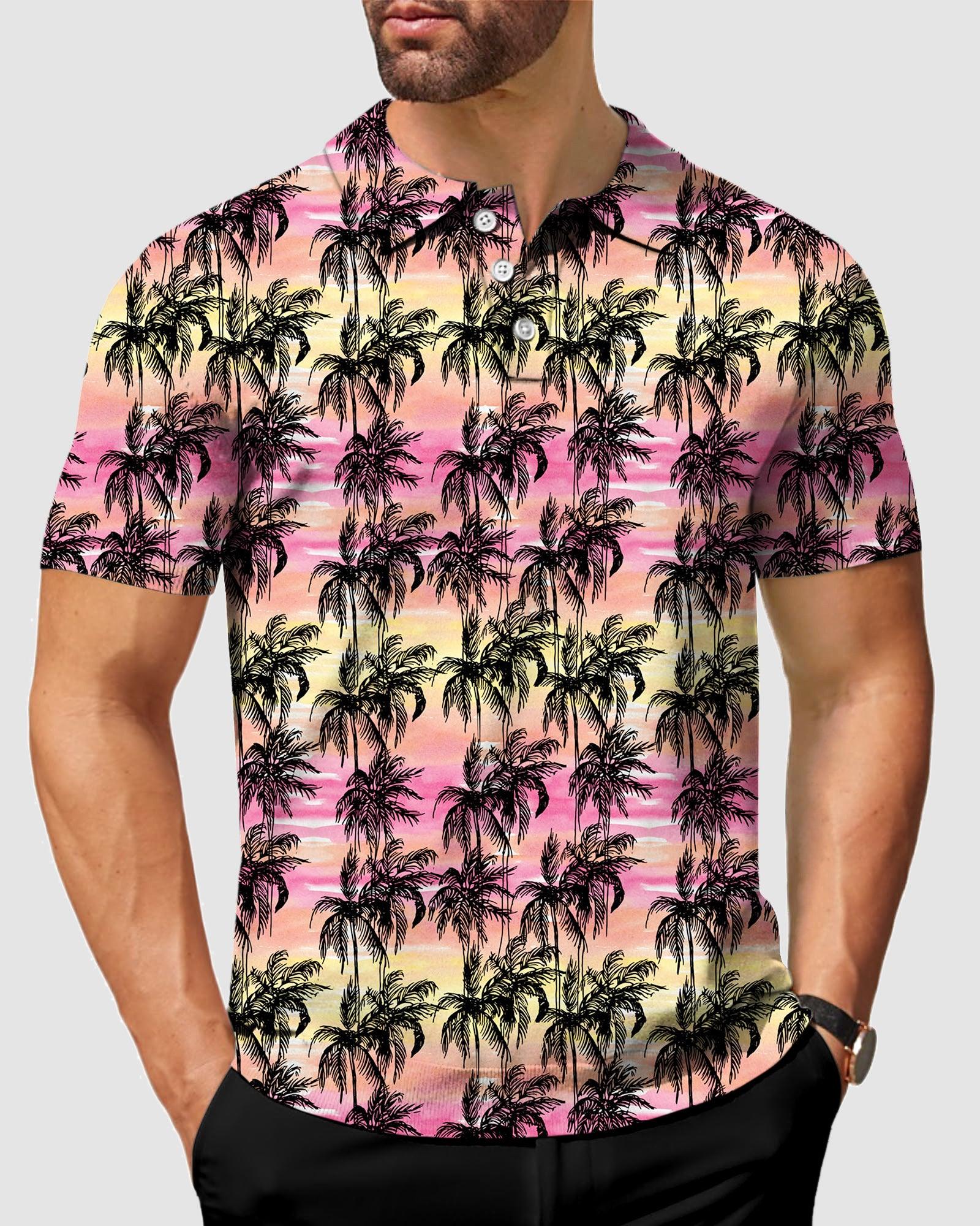 Men's golf Coconut tree polo