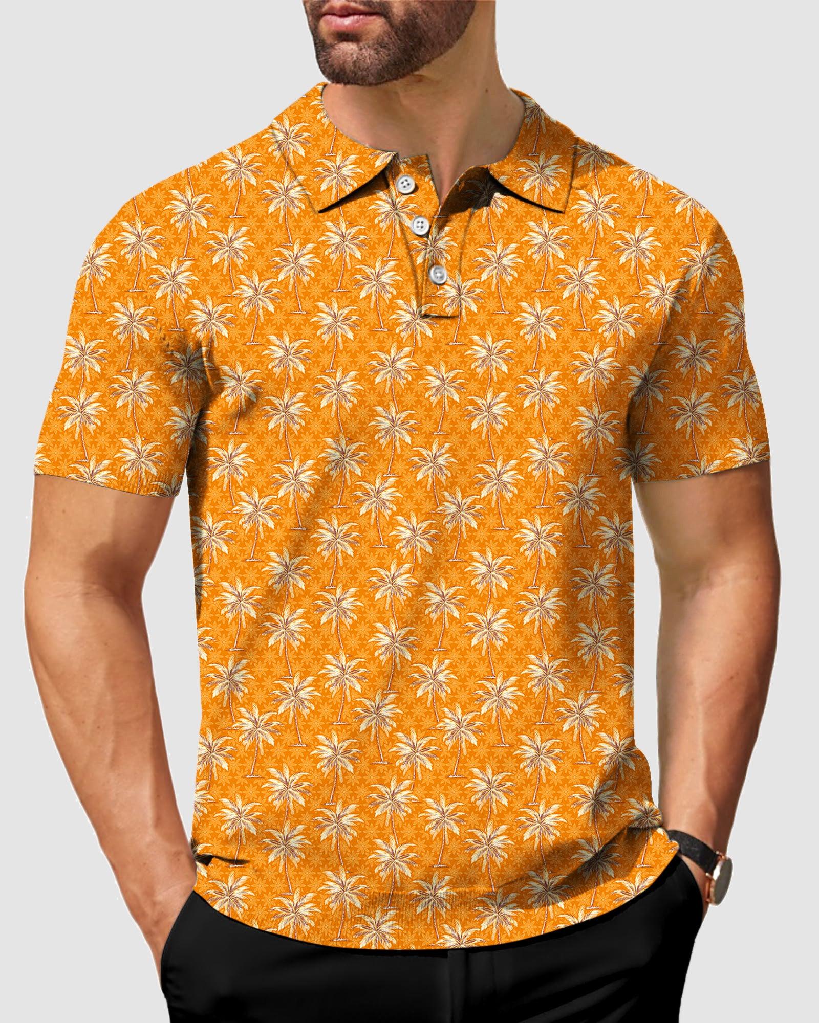 Men's golf Coconut tree polo