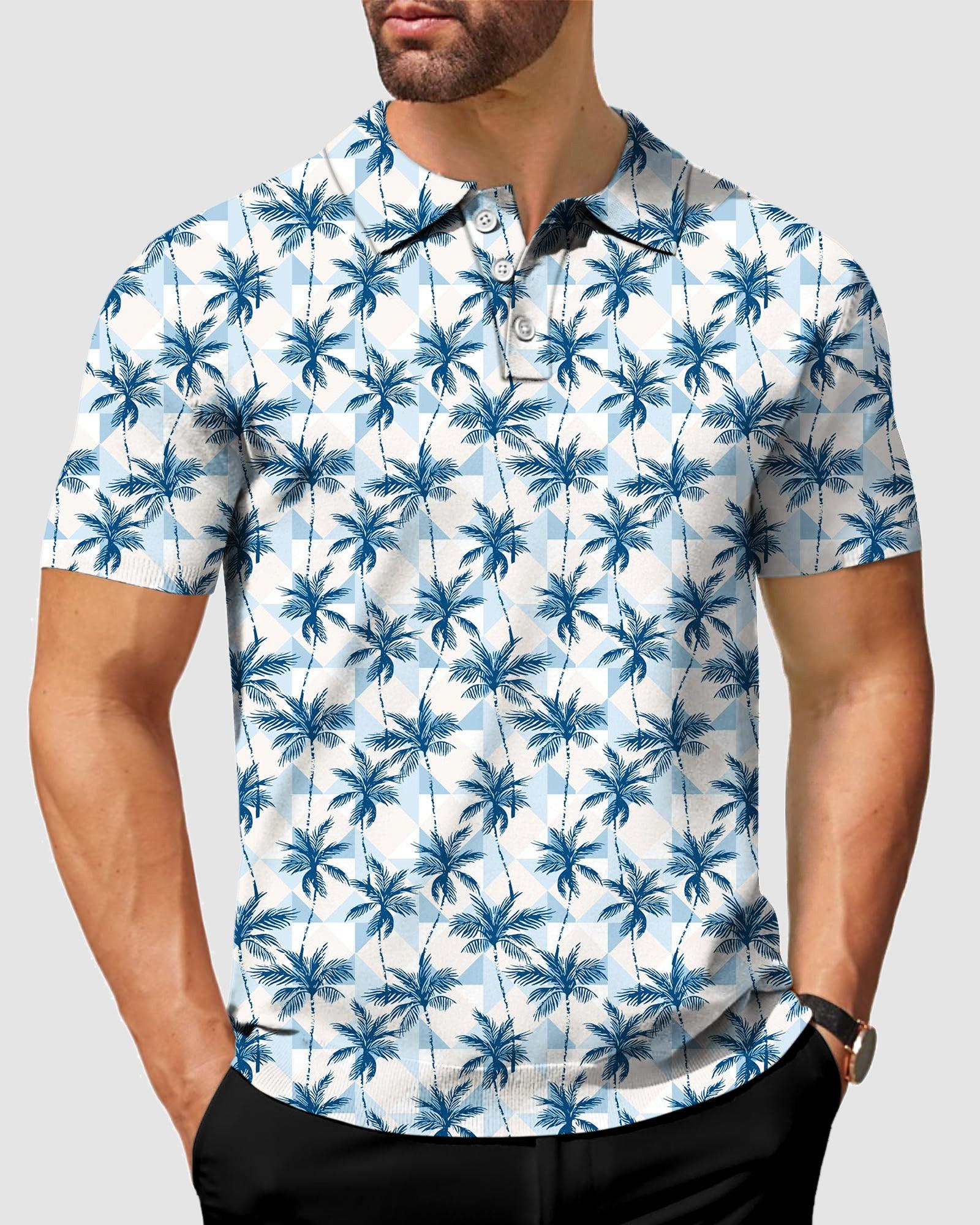 Men's golf Coconut tree polo