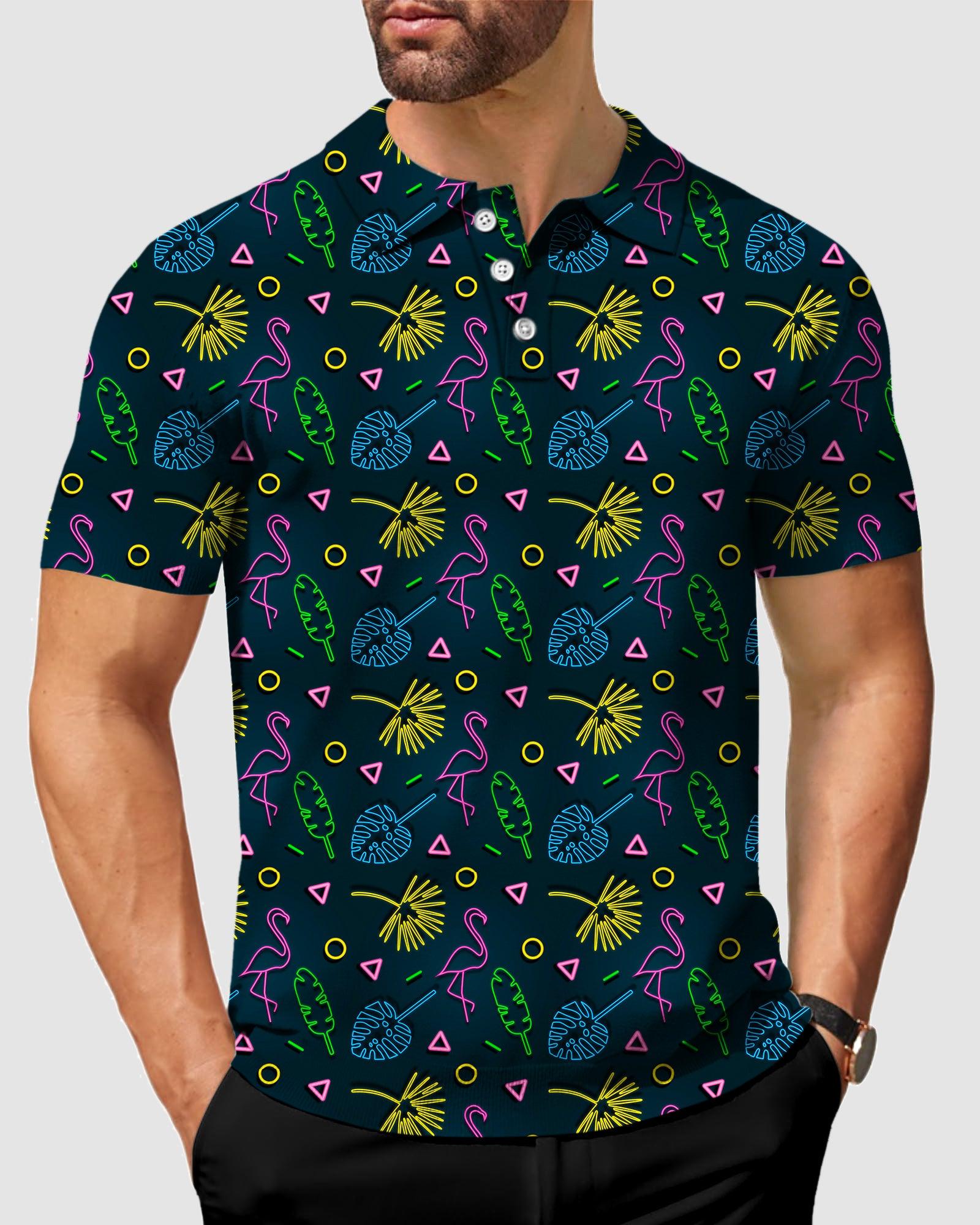 Flamingo neon-Men's golf polo