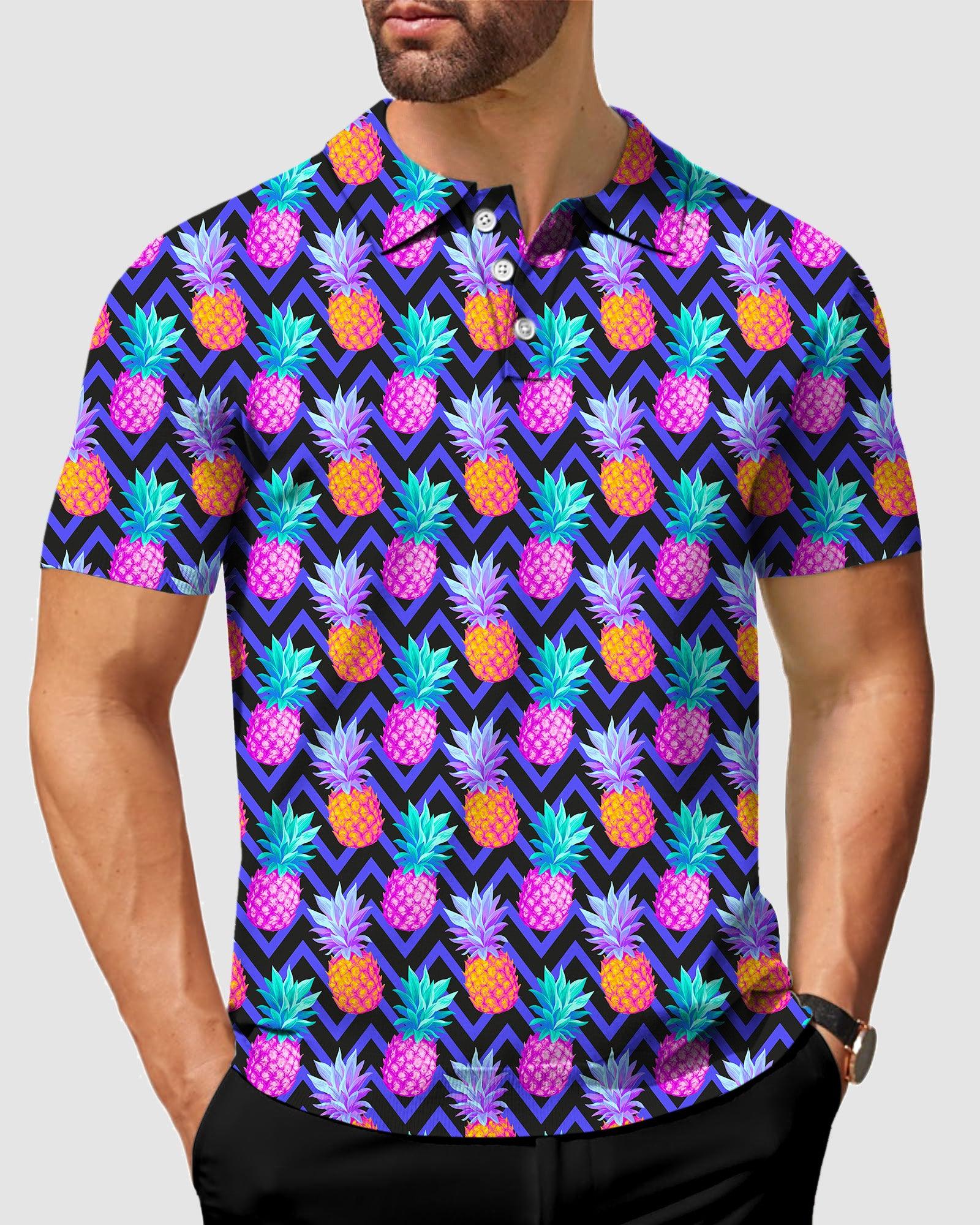 pineapple-Men's golf polo