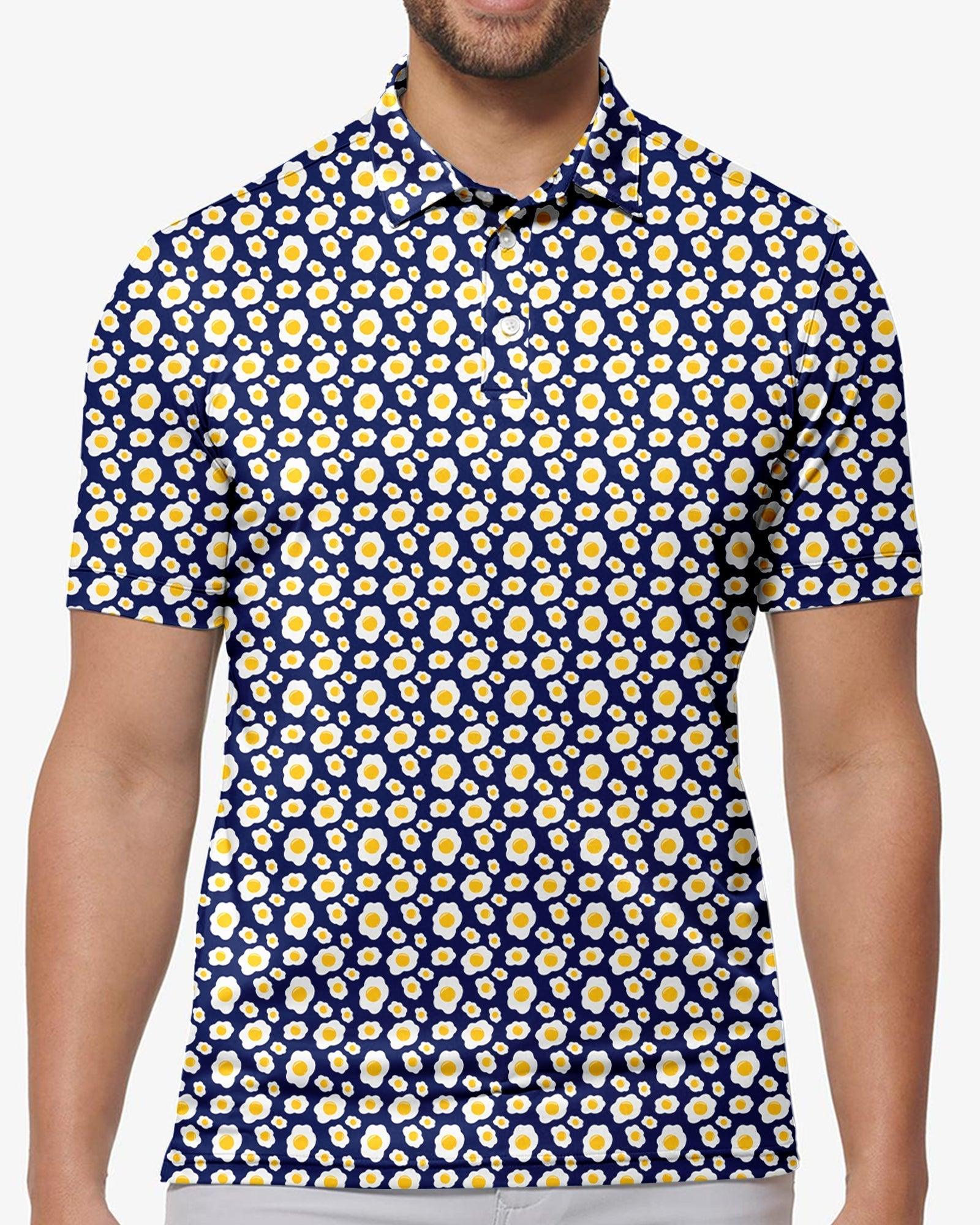 Fried Eggs Pattern -men's golf polo