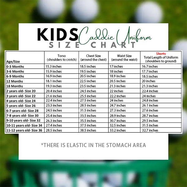Custom Golf Shorts Suit for kids Golf White-Green Suit Children's Jumpsuit Baby Golf Birthday Uniform