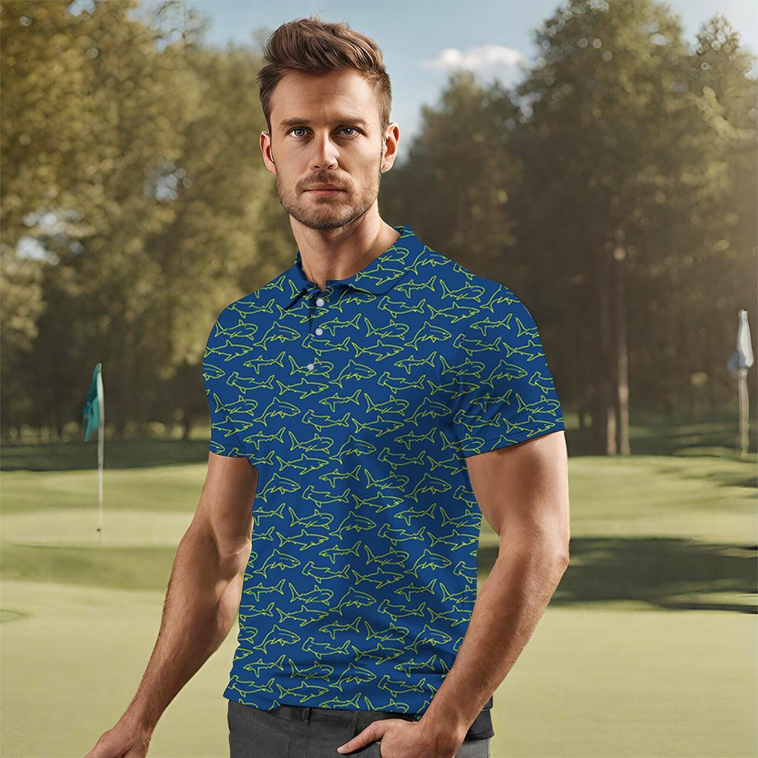 Men's Blue Sharks golf polo