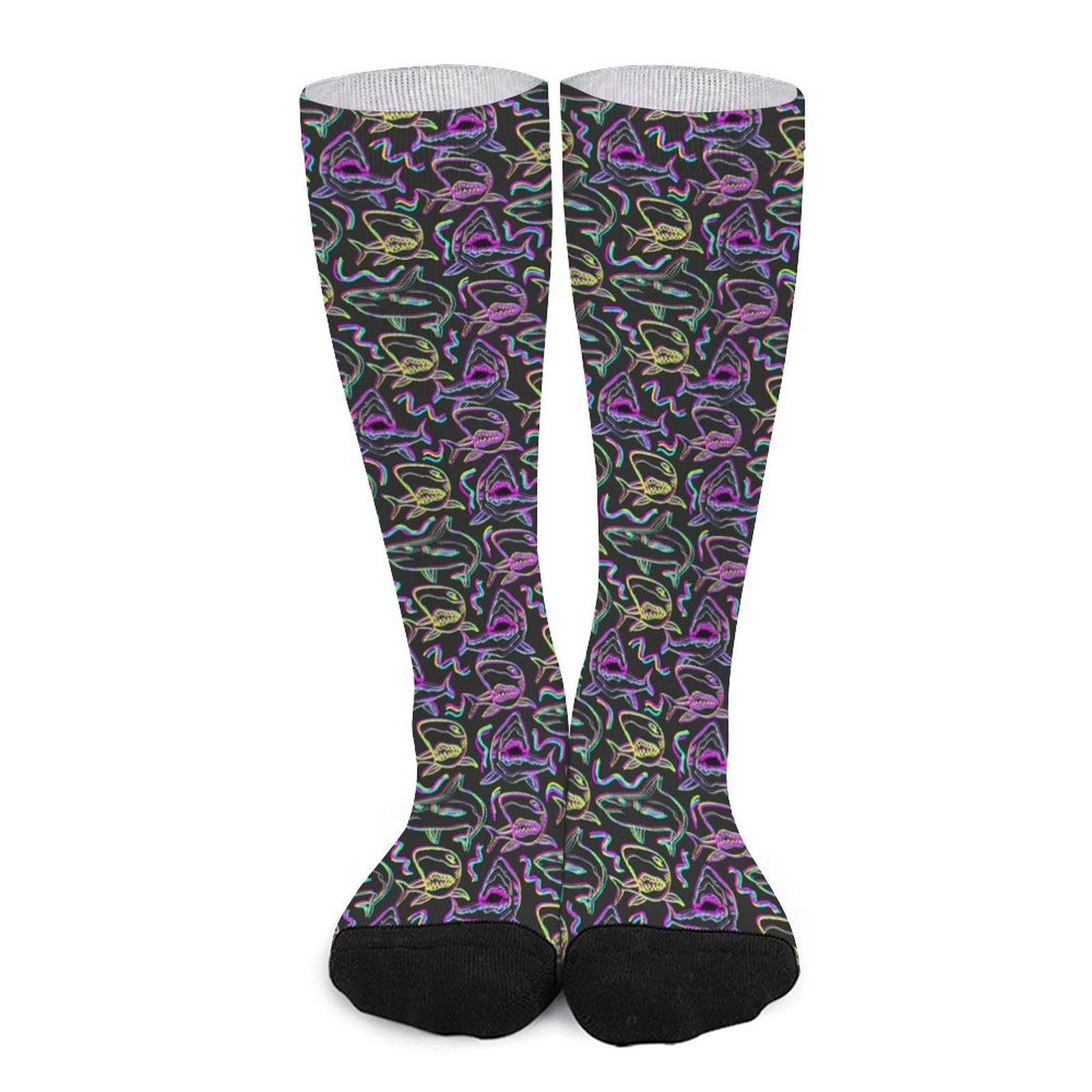 Neon Sharks Prined socks Gifts for Men Women