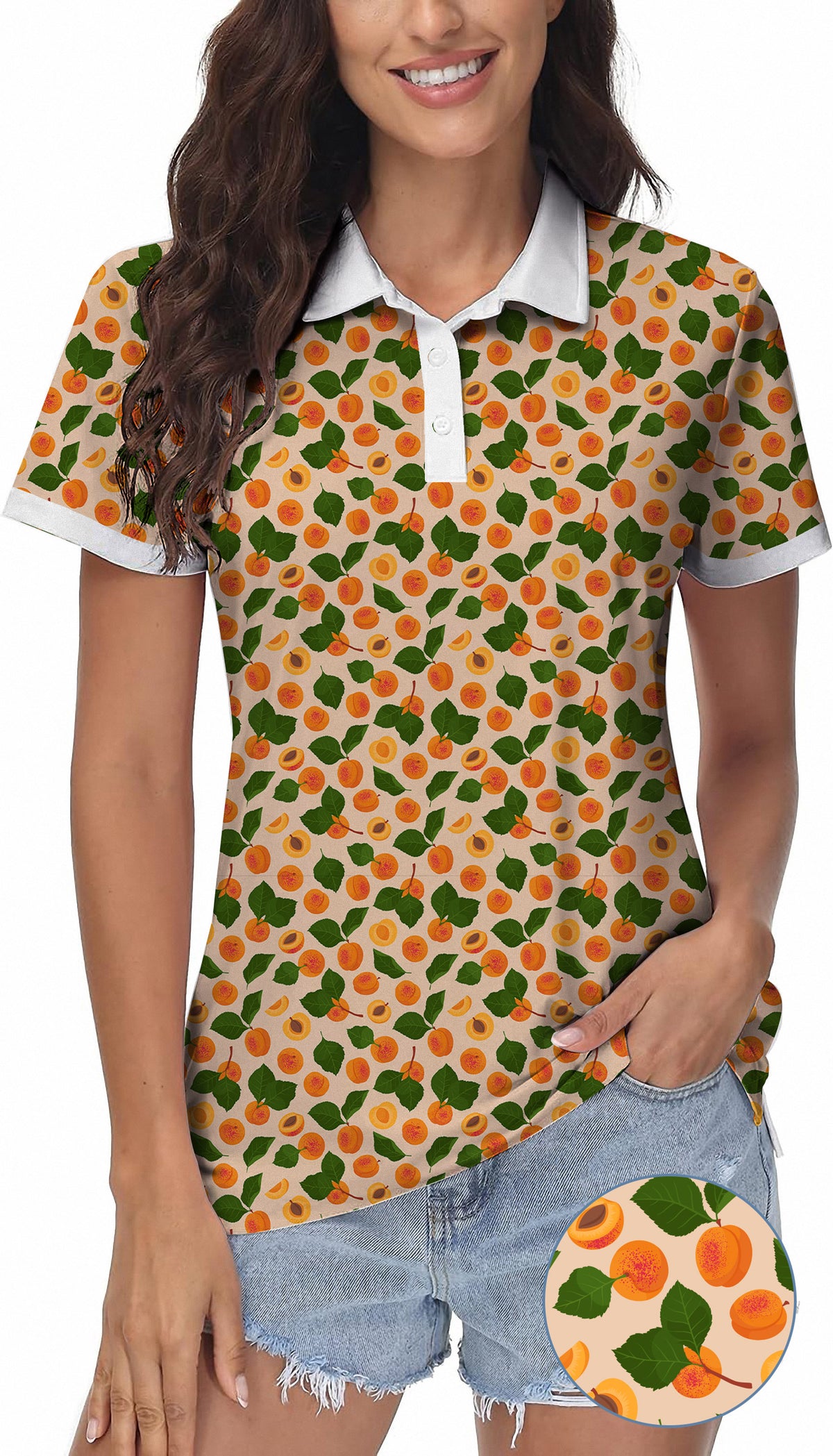 Peach leaves Women's Golf Polo