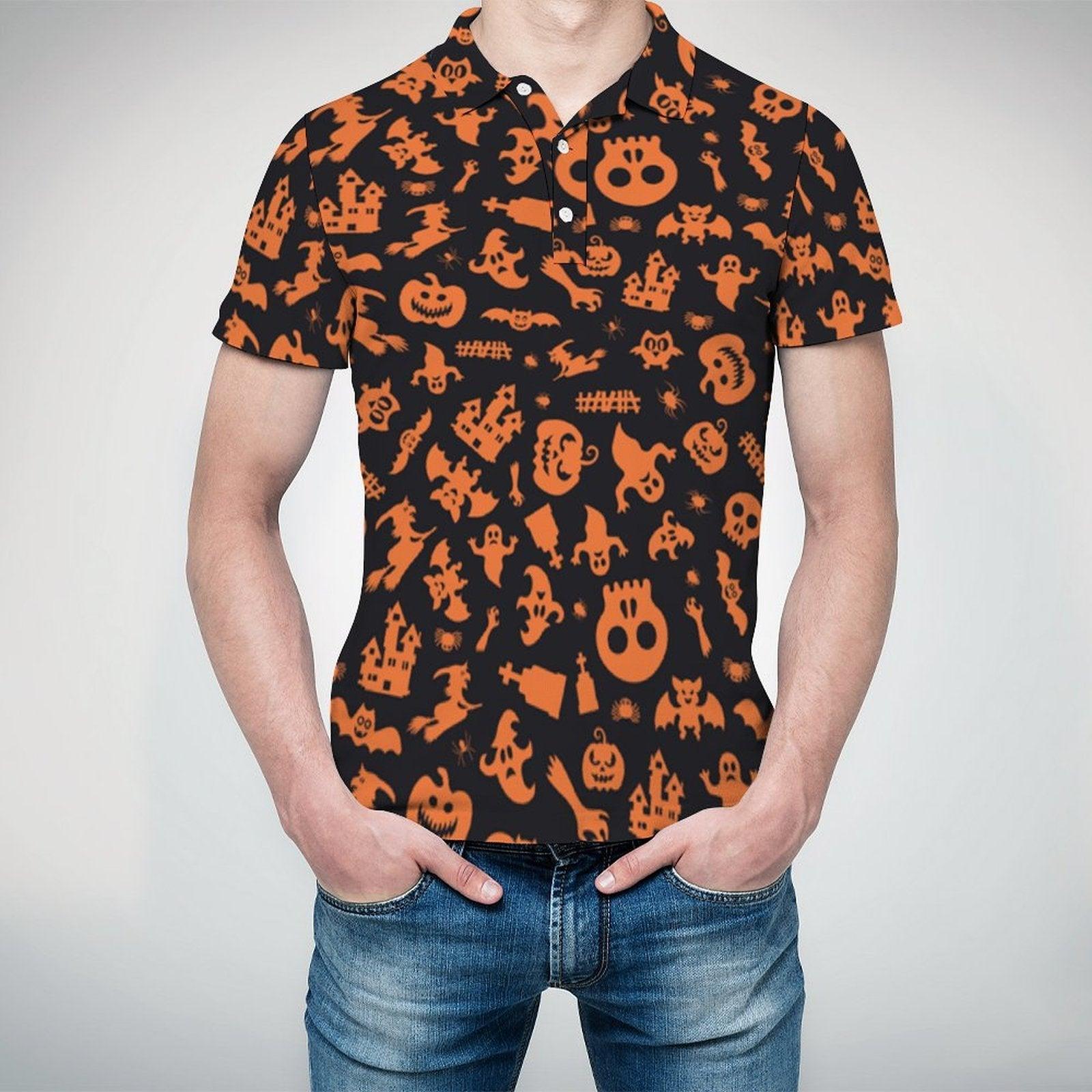 men's Spooky Halloween golf polo